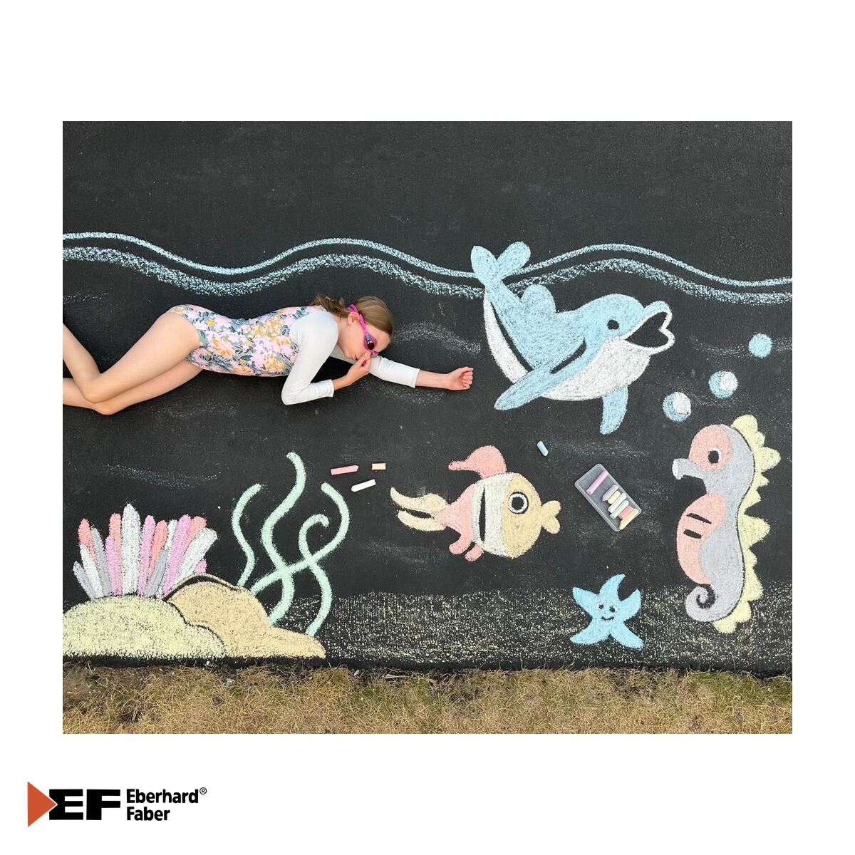 Set 20 crete colorate pentru asfalt Eberhard Faber, lavabile cu apa, in galeata, pentru copii [3]