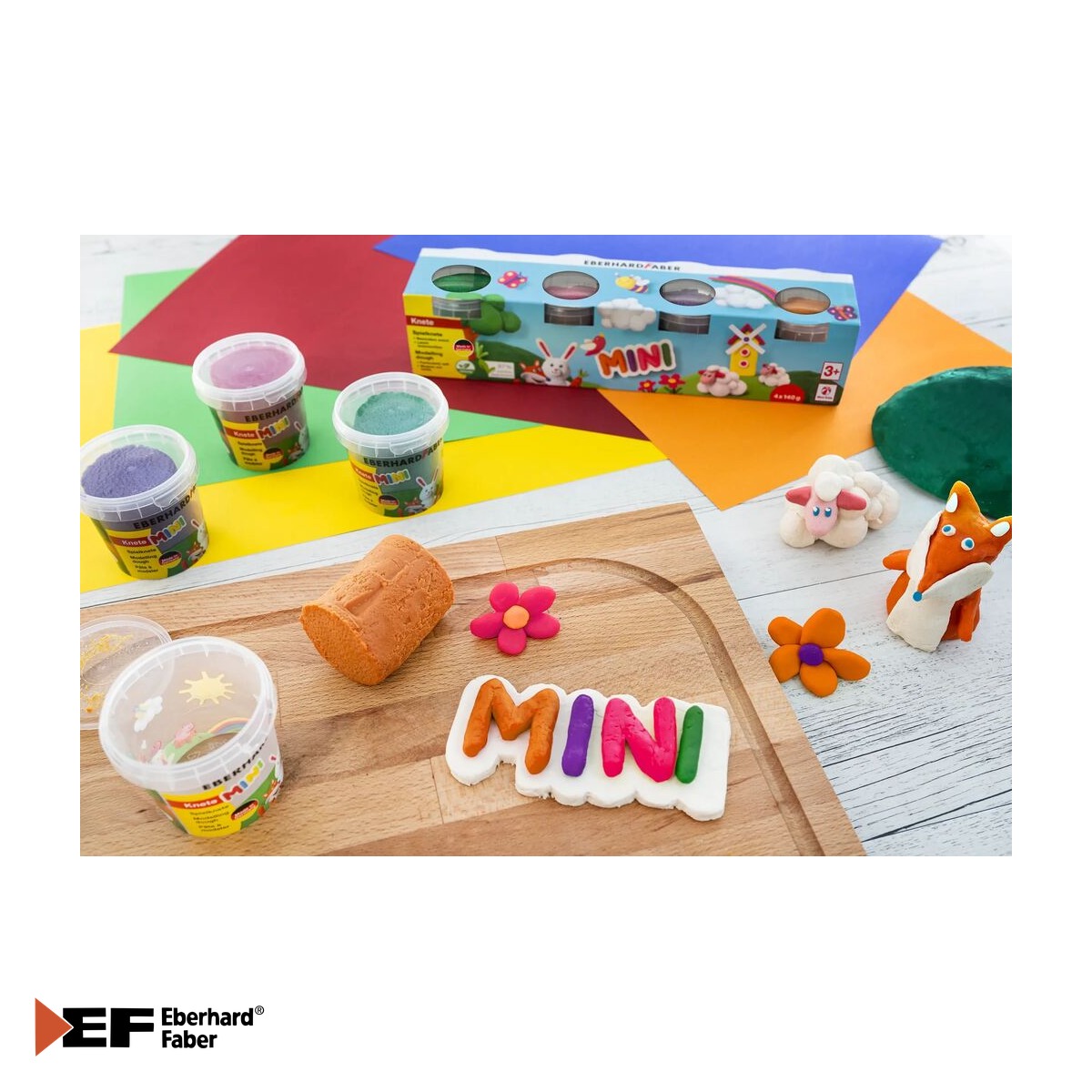 Set plastilina modelaj Eberhard Faber, 4 culori speciale, 140g/culoare, pentru copii [3]