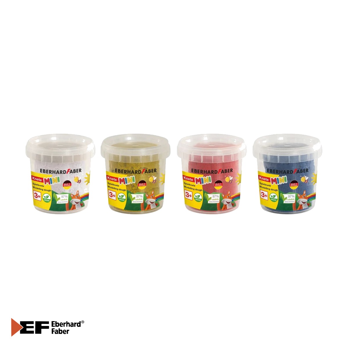 Set plastilina modelaj Eberhard Faber, 4 culori de baza, 140g/culoare, pentru copii [3]