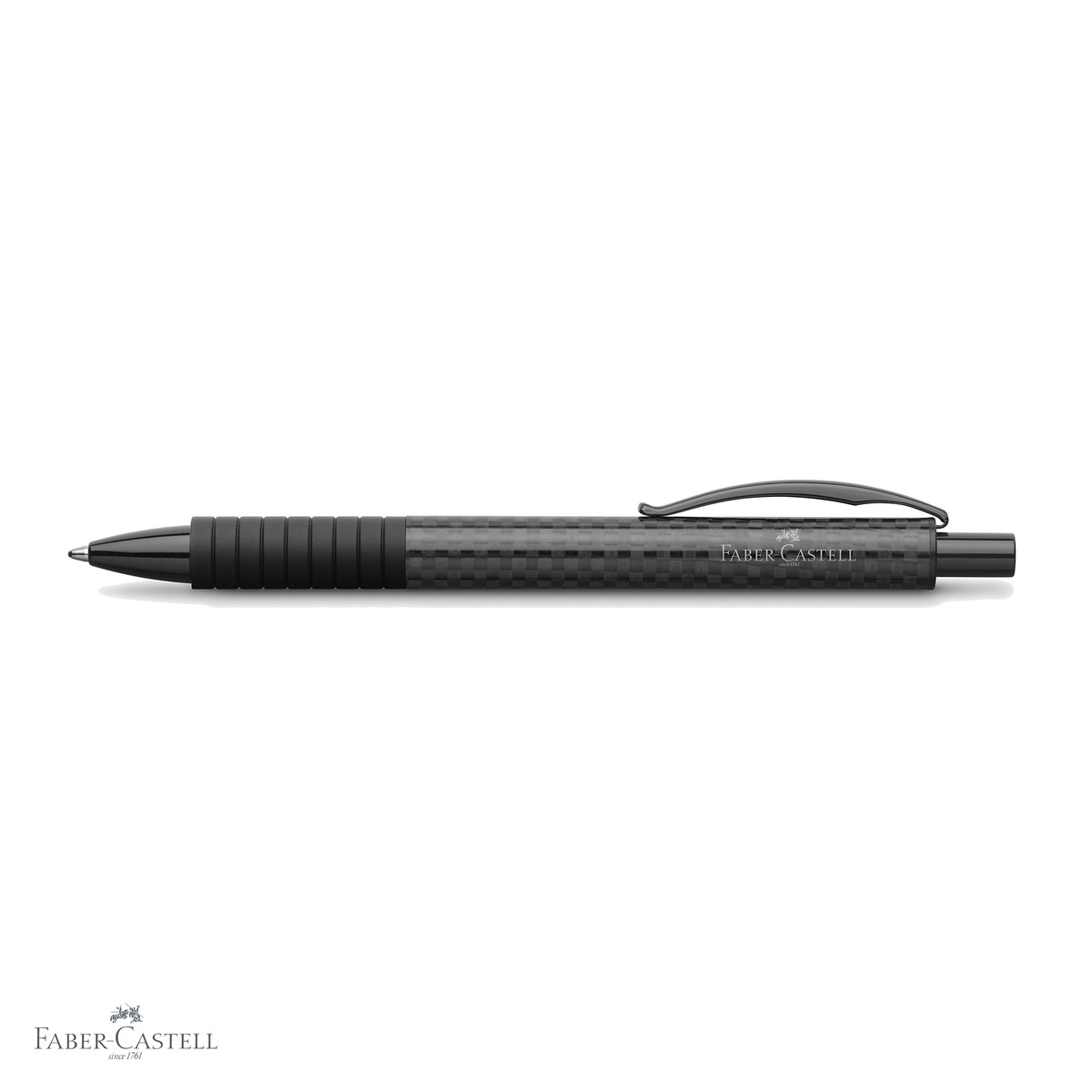 Pix premium Faber-Castell Basic Black Carbon, corp negru cu accesorii cromate, rezerva neagra B, pentru birou si uz profesional [3]