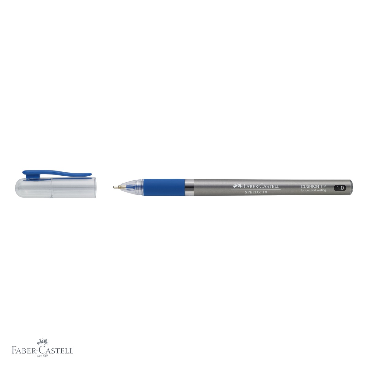 Pix unica folosinta Faber-Castell SpeedX, varf 1.0 mm, cerneala albastra, grip cauciucat [3]