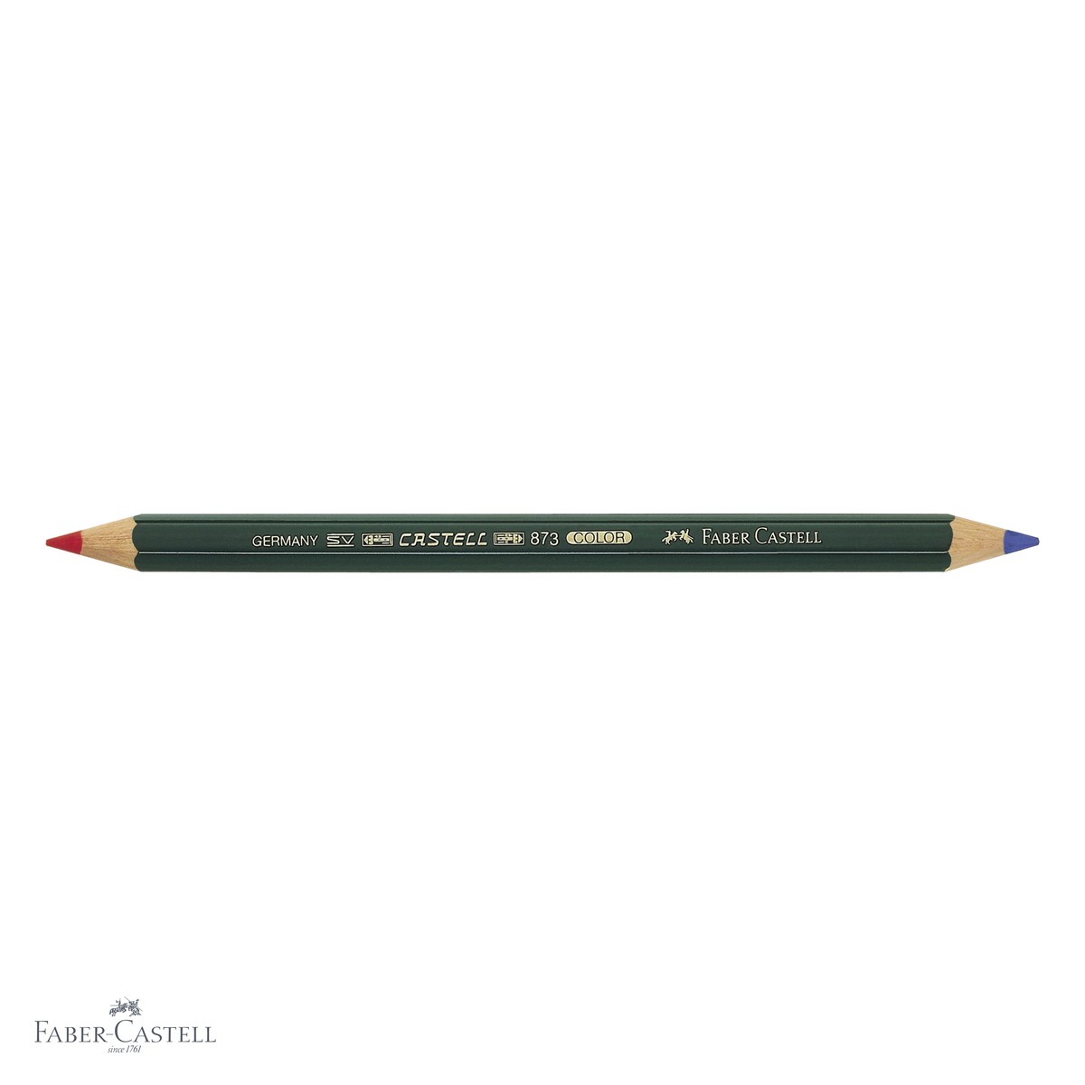 Creion bicolor Faber-Castell Castell Color B73, mina groasa albastru-rosu, pentru scriere si marcare [3]