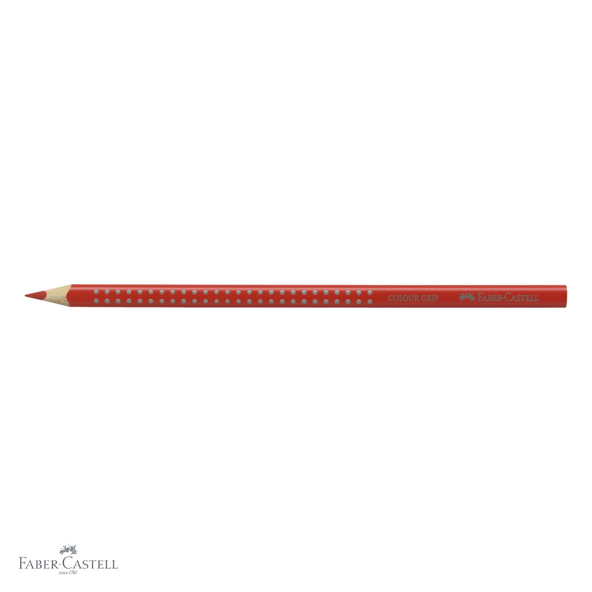 Creion colorat Faber-Castell Grip, rosu intens, forma triunghiulara ergonomica, pentru copii [3]