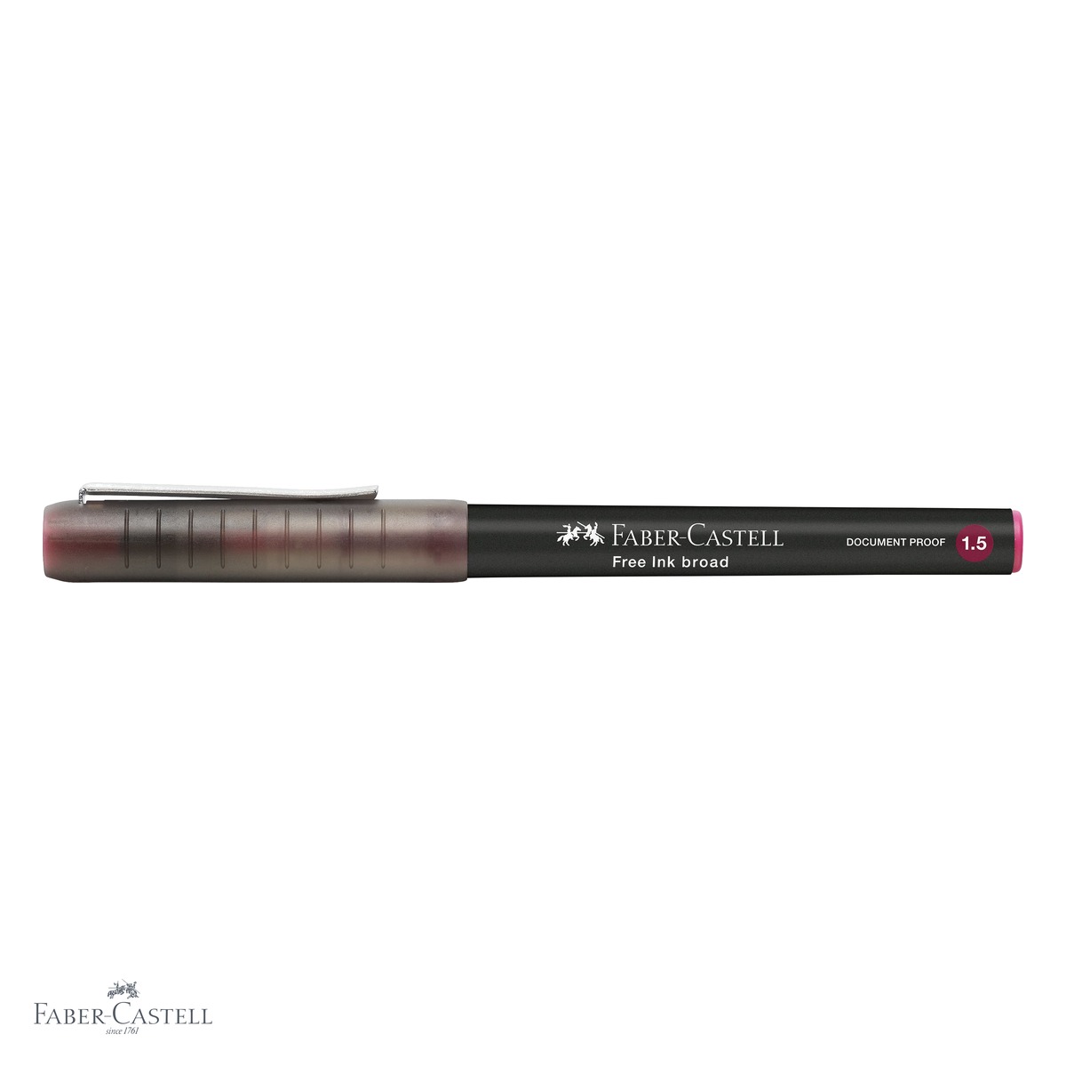 Roller Faber-Castell Free Ink, varf conic 1.5mm, cerneala visinie, scriere larga si confortabila [3]