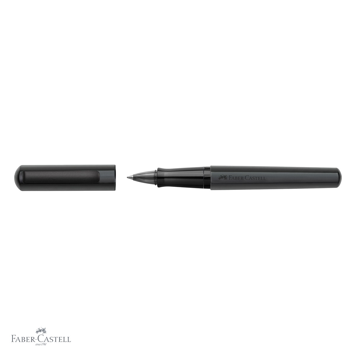 Roller premium Faber-Castell Hexo negru mat, corp hexagonal din aluminiu, scriere confortabila pentru birou [3]