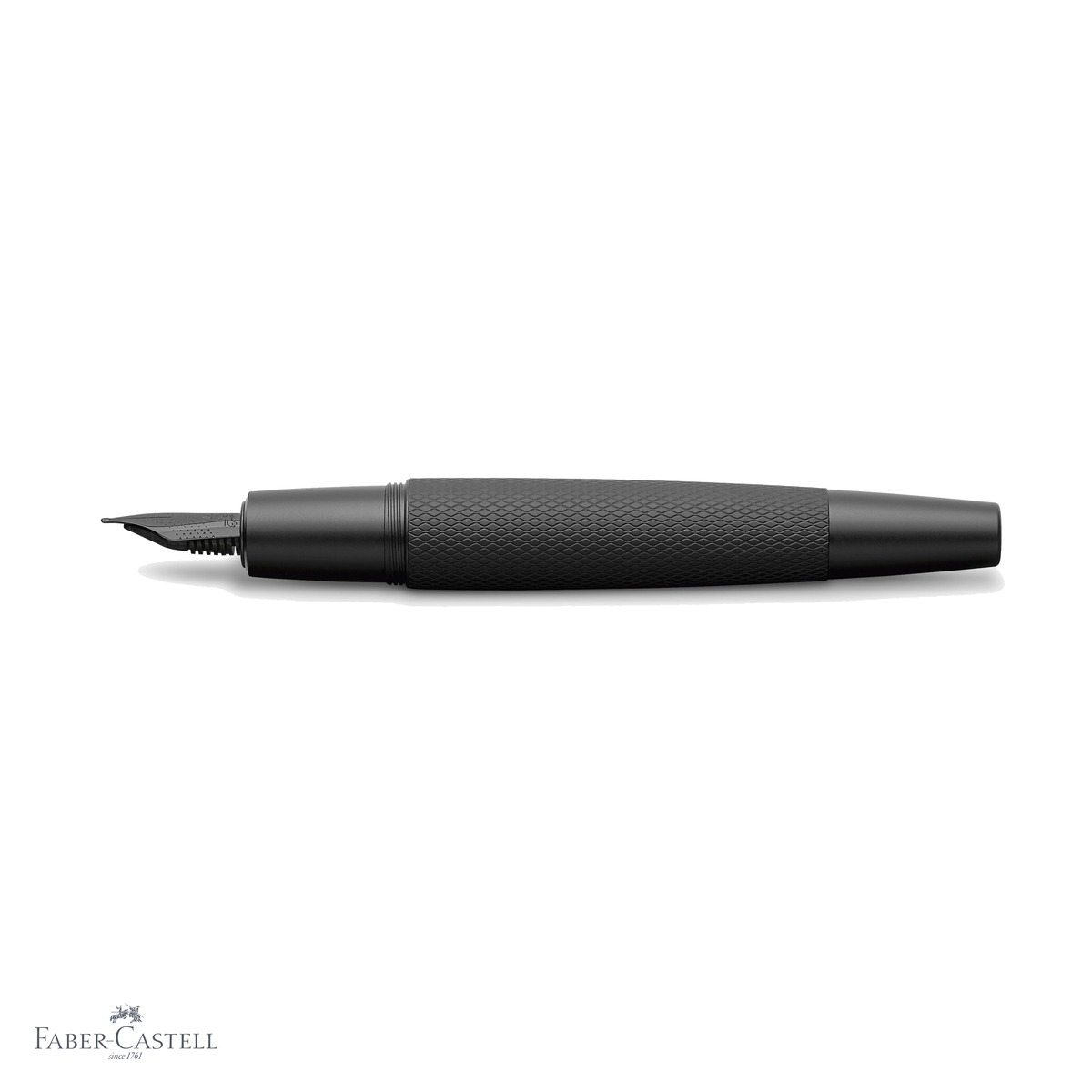 Stilou Faber-Castell e-Motion Pure Black, penita otel inoxidabil, corp aluminiu gravat guilloche, negru [3]