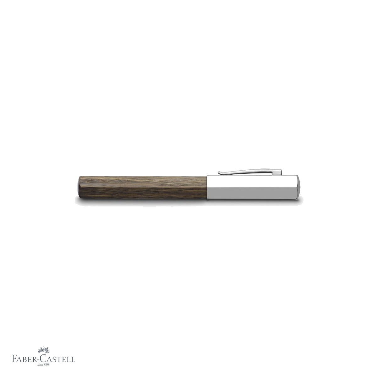 Stilou Faber-Castell Ondoro din lemn de stejar, penita otel inoxidabil, corp hexagonal, pentru scriere premium [3]