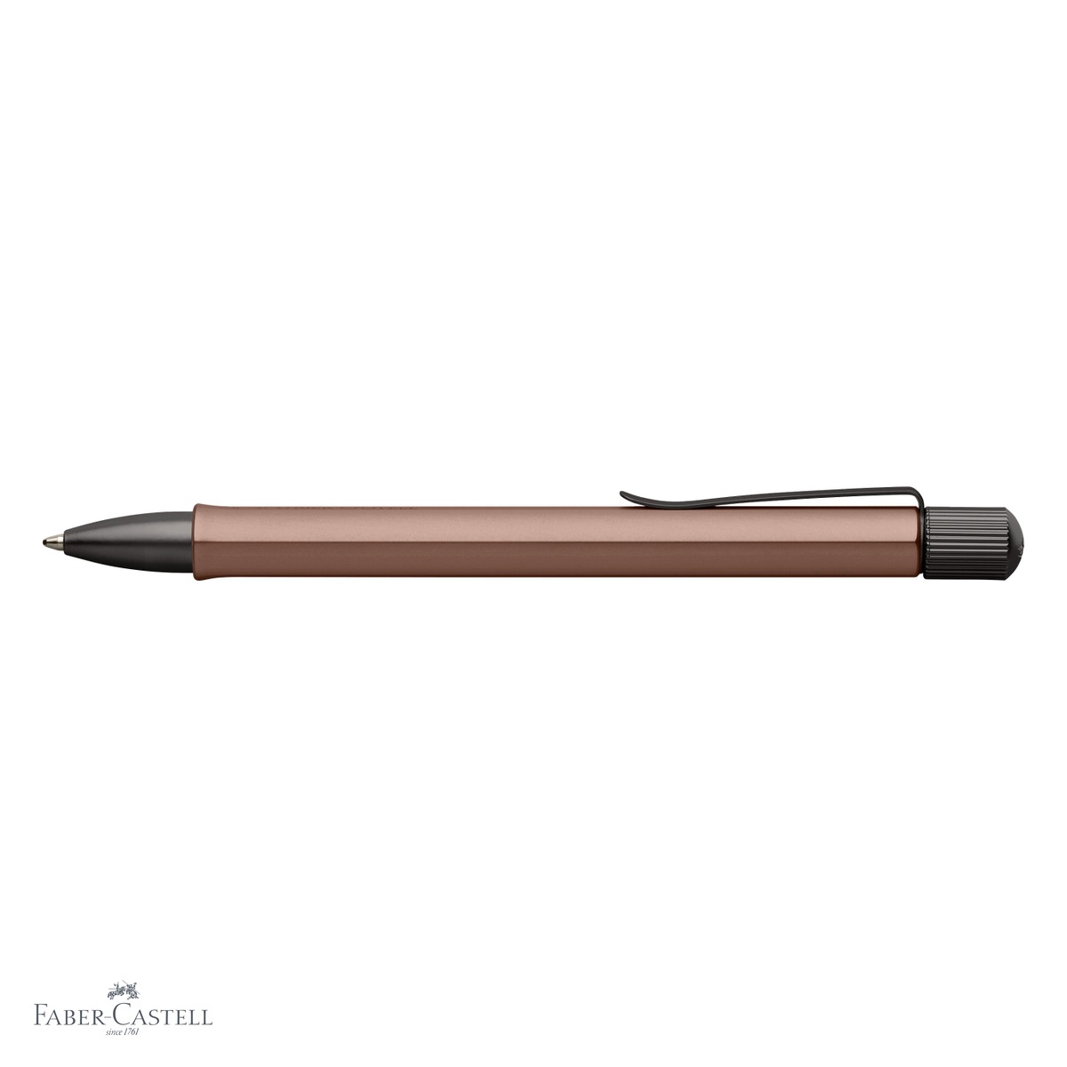 Pix premium Faber-Castell Hexo bronz mat, corp hexagonal din aluminiu, mina neagra B, pentru scriere confortabila [3]