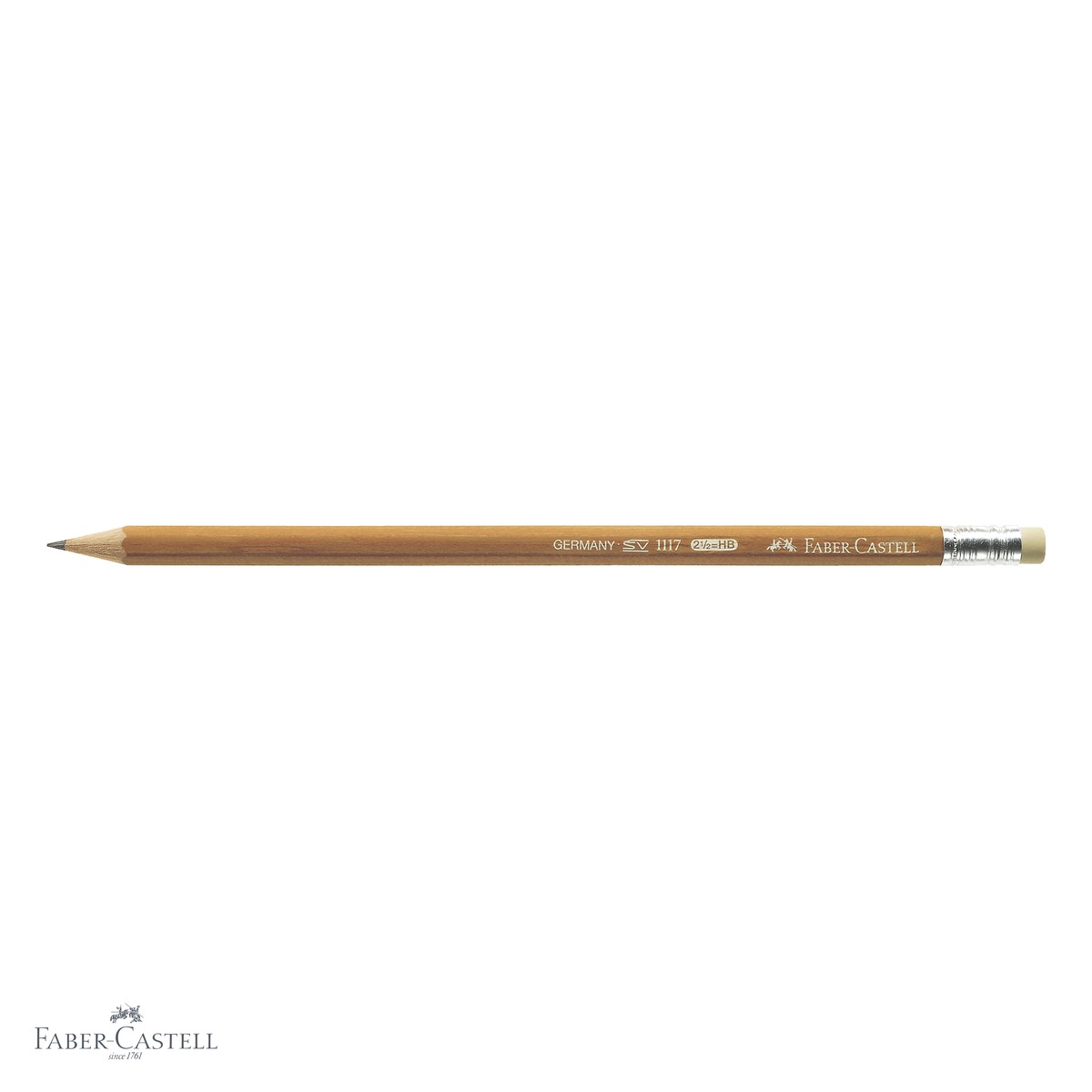 Creion grafit Faber-Castell 1117 HB cu radiera, corp lacuit ecologic, pentru scris si desen [3]