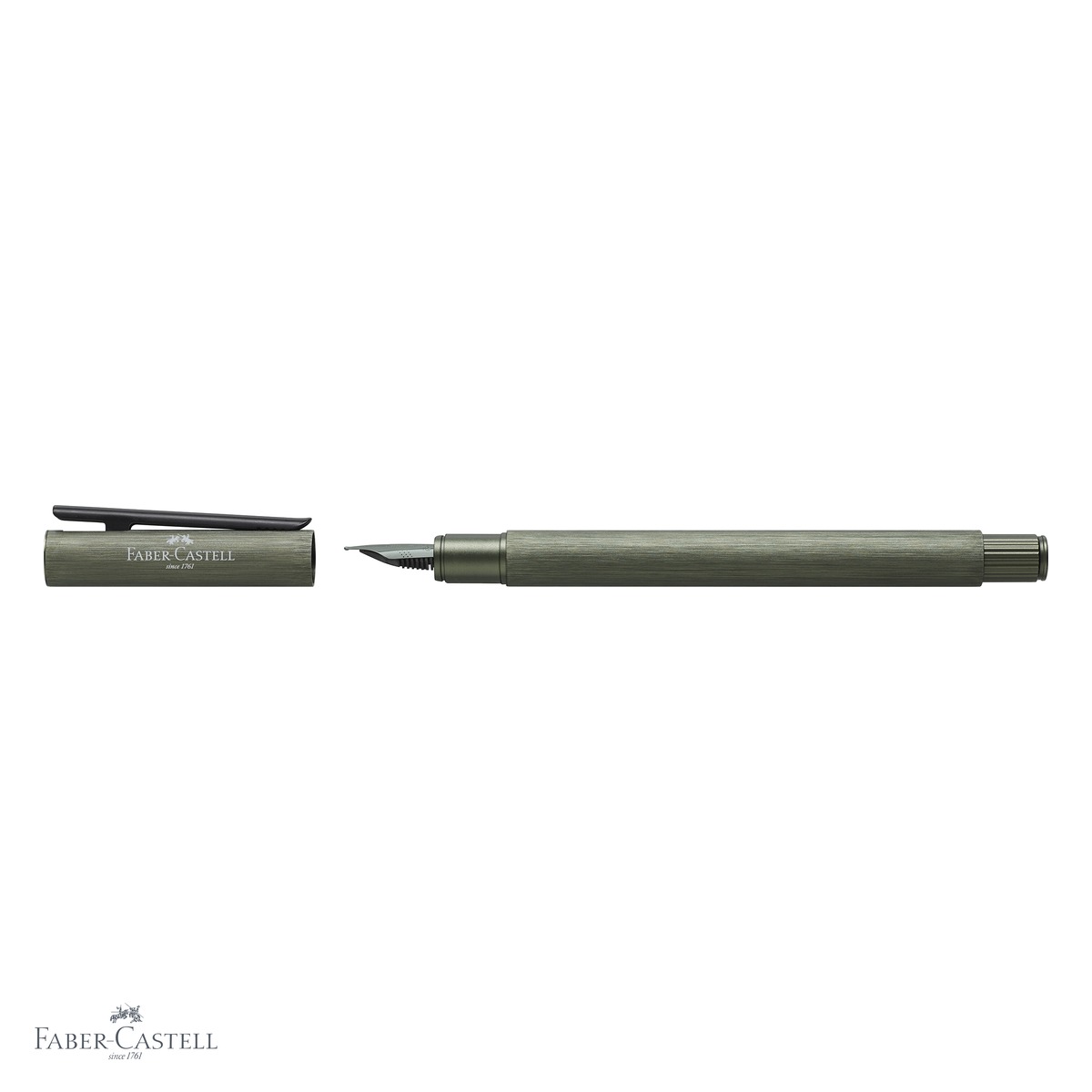 Stilou Faber-Castell Neo Slim, corp subtire din aluminiu anodizat verde, penita fina din otel inoxidabil [3]