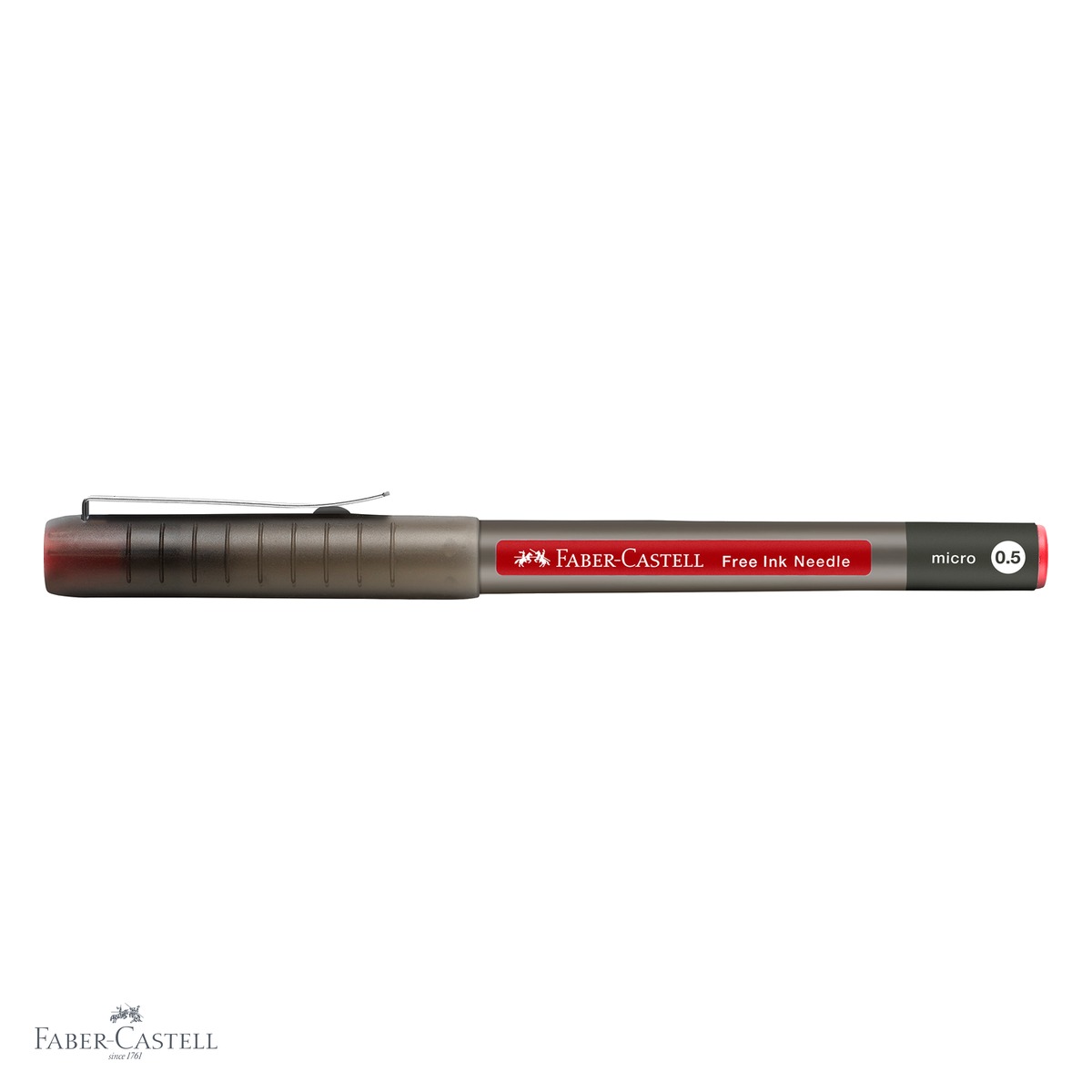 Roller Faber-Castell Free Ink, varf ac 0.5mm, linie extra fina 0.2mm, rosu [3]