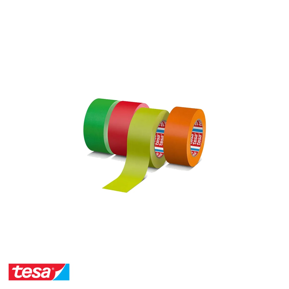 Banda adeziva textila Tesa 4671 verde neon, rezistenta, 25m x 25mm, pentru marcare si ambalare [3]