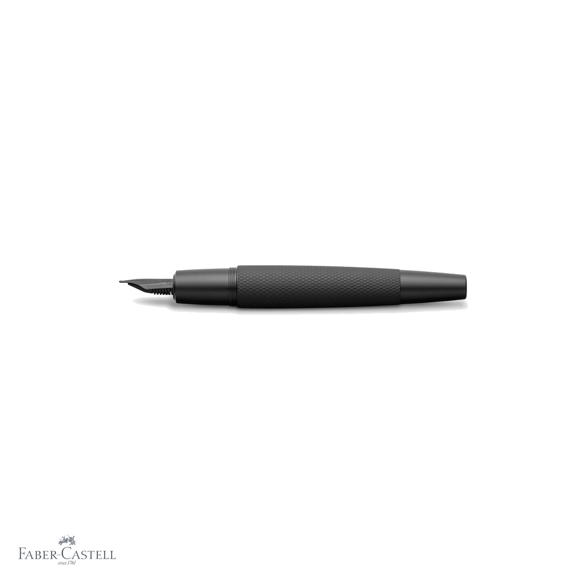 Stilou Faber-Castell e-Motion Pure Black, corp aluminiu gravat guilloche, penita otel inoxidabil, pentru scriere premium [3]