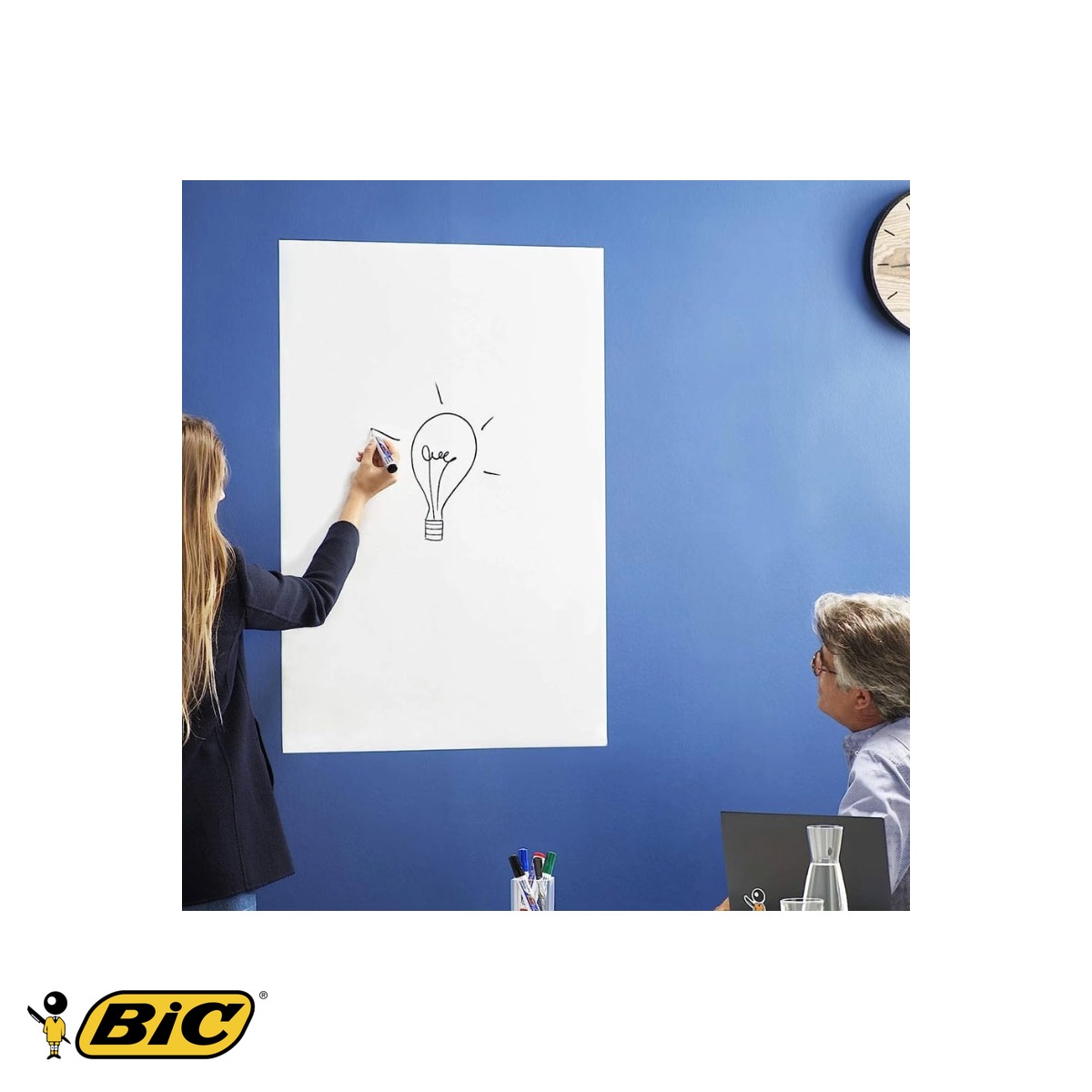 Autocolant tip tabla alba Bic Velleda, 67 x 100 cm, suprafata pentru scris si sters, pentru birou si acasa [3]