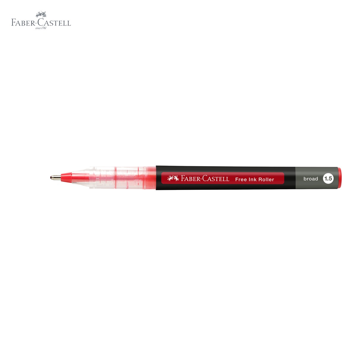 Roller Faber-Castell Free Ink, varf conic 1.5mm, linie lata B, cerneala rosie, pentru scriere fluida si confortabila [4]