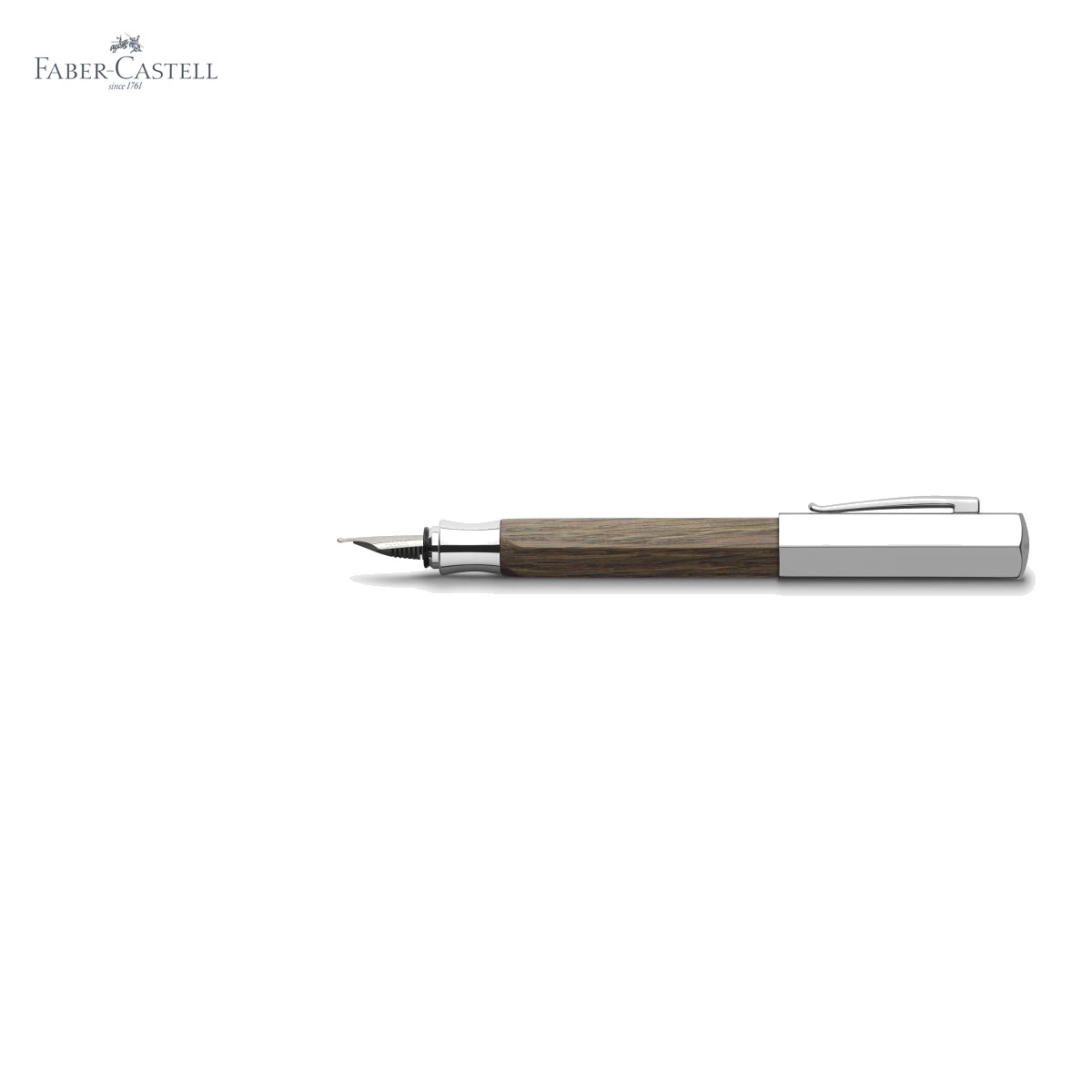 Stilou Faber-Castell Ondoro din lemn de stejar, penita otel inoxidabil, corp hexagonal, pentru scriere premium [4]
