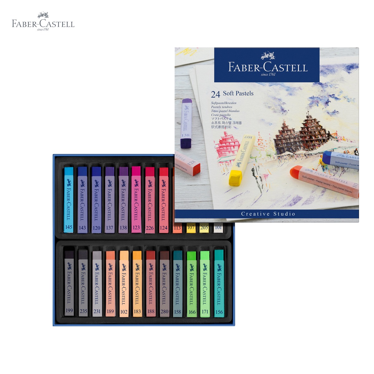 Set 24 creioane pastel soft Faber-Castell, culori vibrante, pentru artisti si scoala [4]
