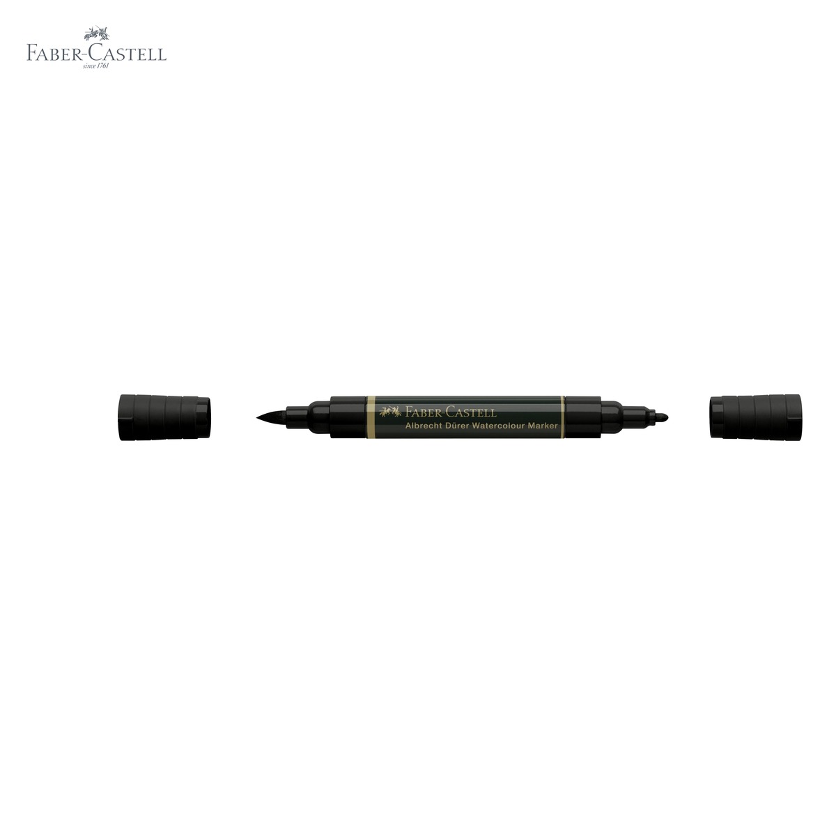 Marker acuarela Faber-Castell Albrecht Durer, varf dublu pensula si carioca, negru 199, pentru schite si pictura [4]