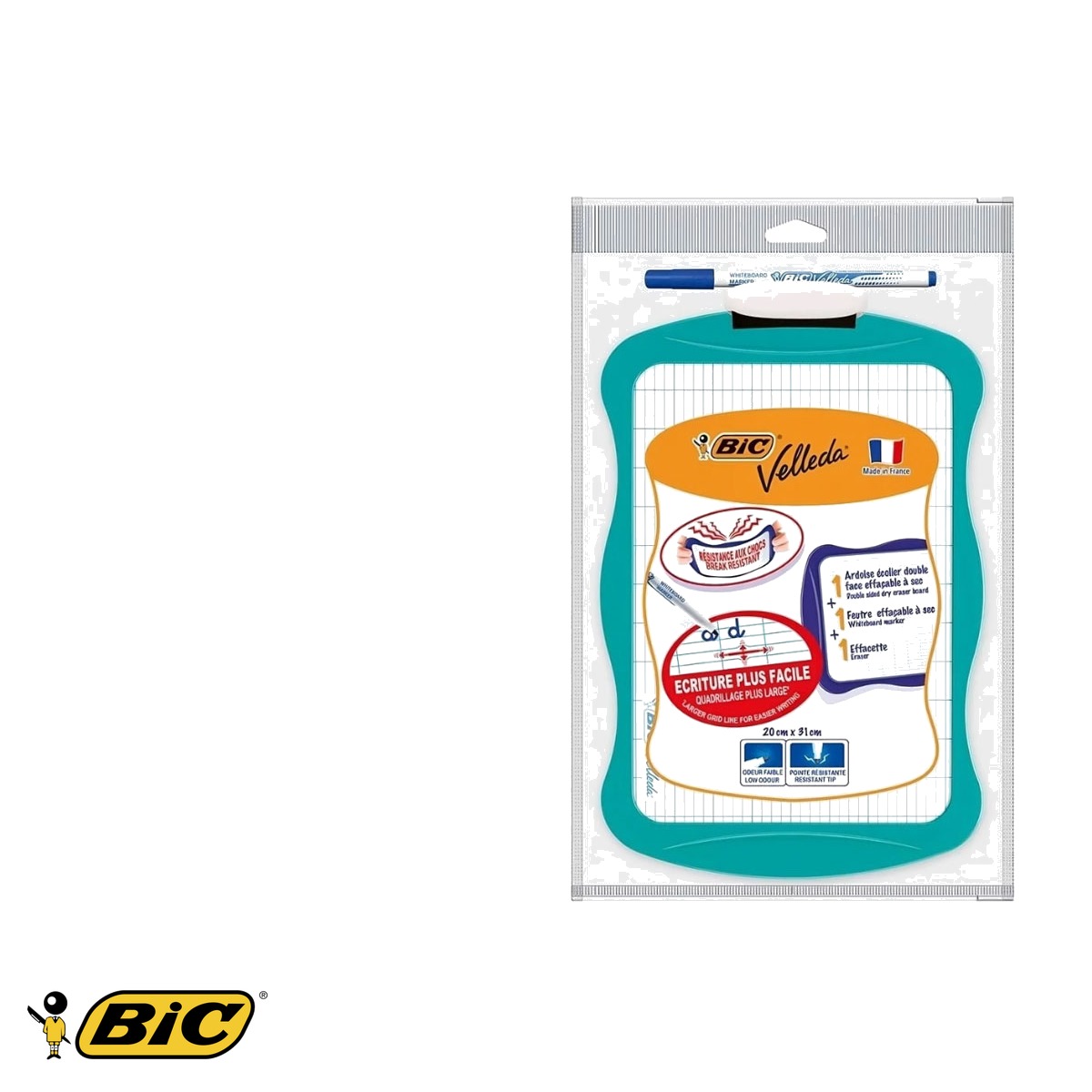 Tablita alba cu 2 fete Bic, rama colorata in valuri, pentru copii peste 3 ani [4]