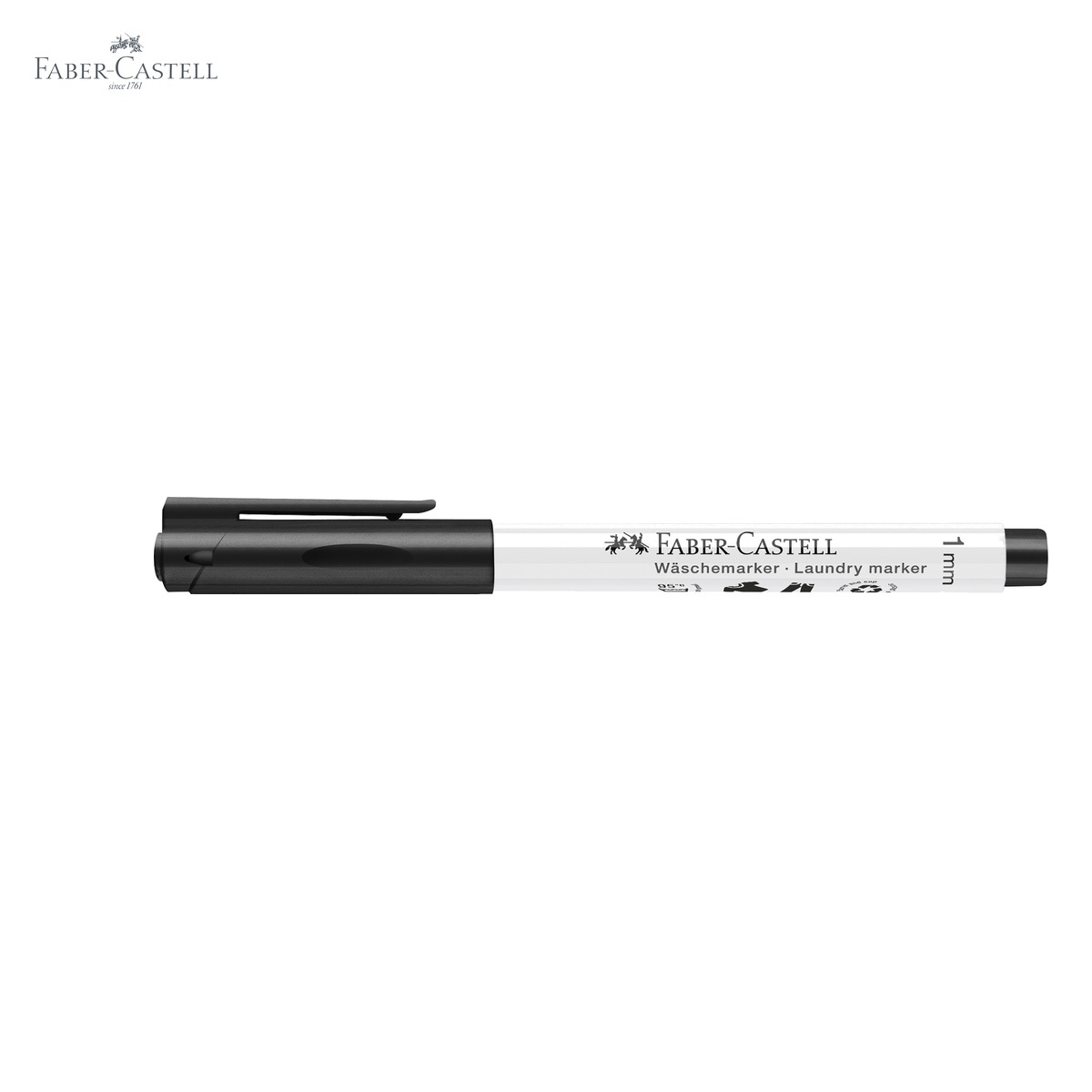 Marker textil Faber-Castell, varf rotund slim 1 mm, negru, permanent, pentru textile [4]