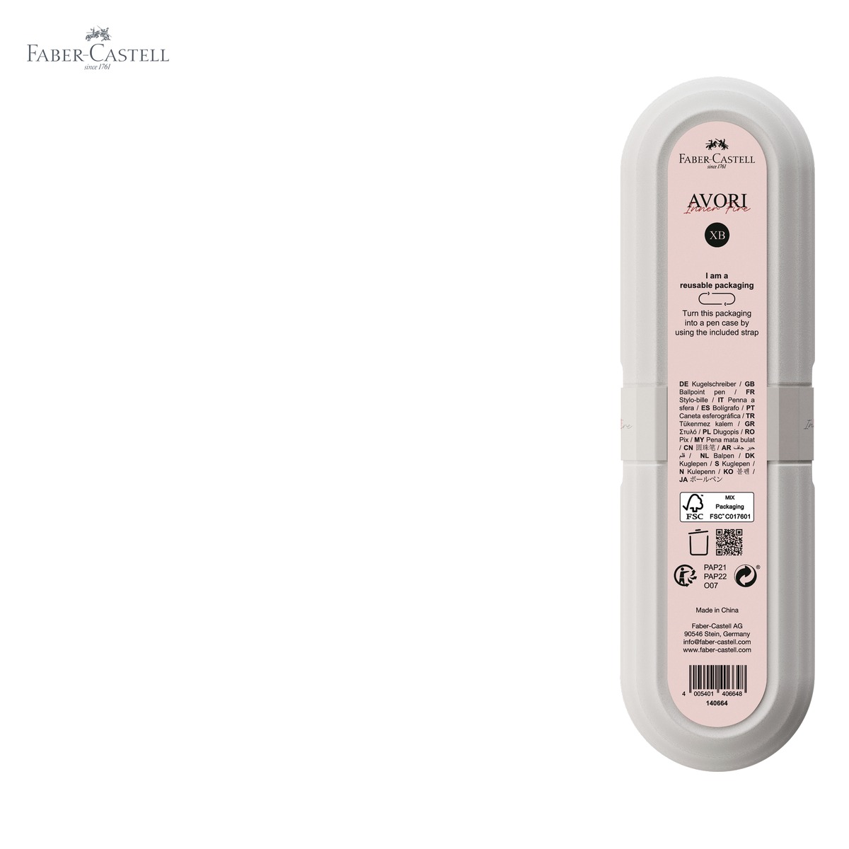 Pix premium Faber-Castell Avori Inner Fire portocaliu, mecanism rotativ, mina albastra XB, din plastic reciclat [4]