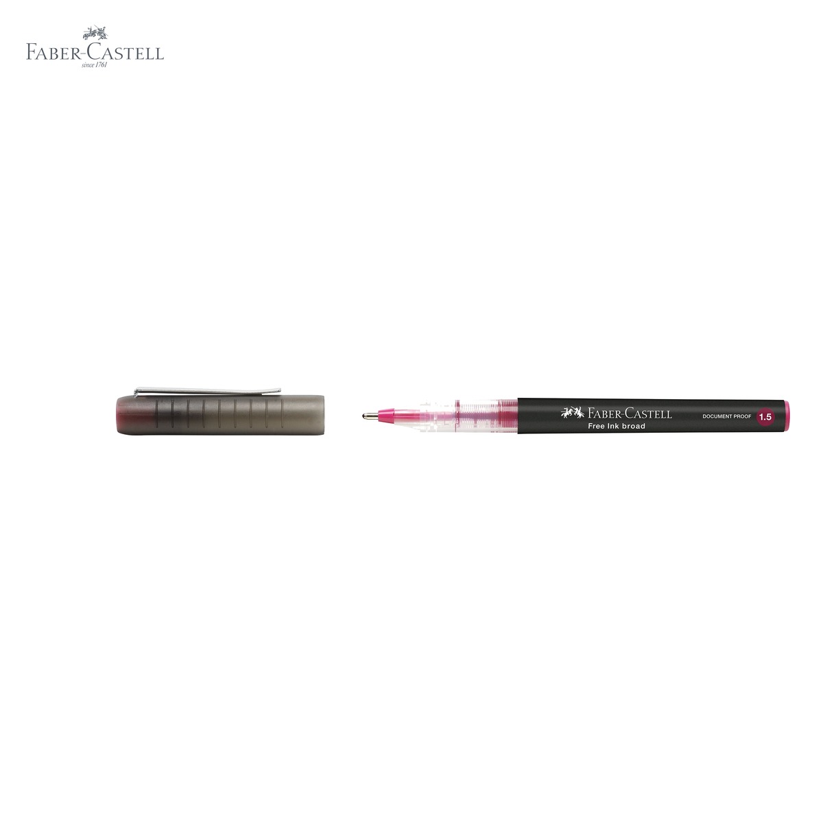 Roller Faber-Castell Free Ink, varf conic 1.5mm, cerneala visinie, scriere larga si confortabila [4]