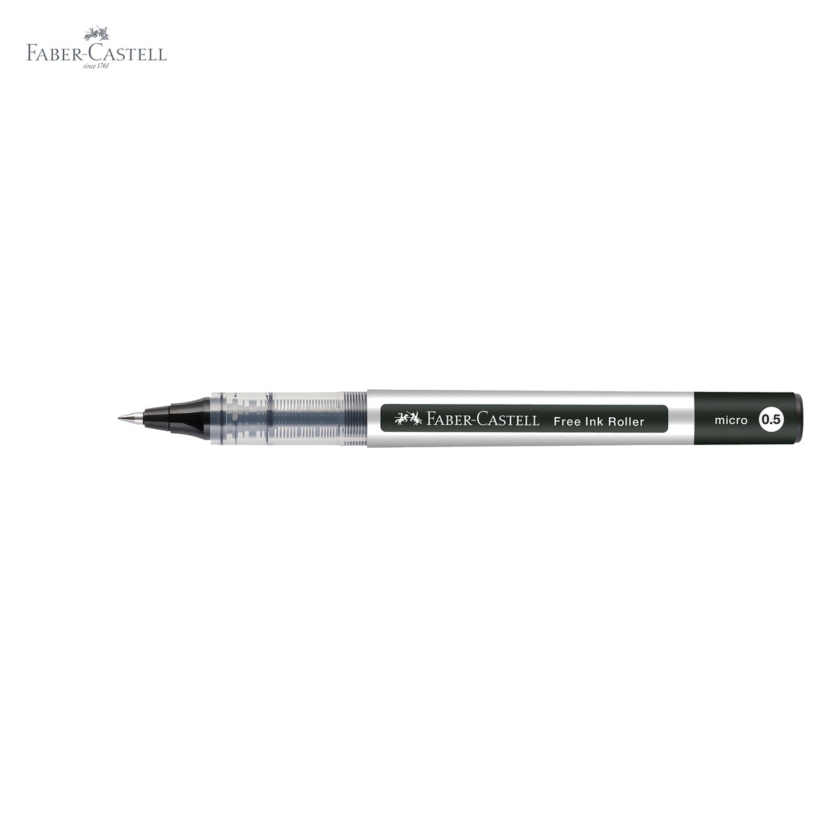 Roller Faber-Castell Free Ink negru, varf conic 0.5mm, scriere extra fina 0.2mm, pentru birou si scoala [4]