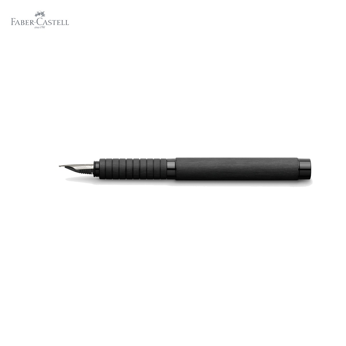 Stilou premium Faber-Castell Essentio Aluminium negru, penita otel inoxidabil M, pentru scris de calitate [4]