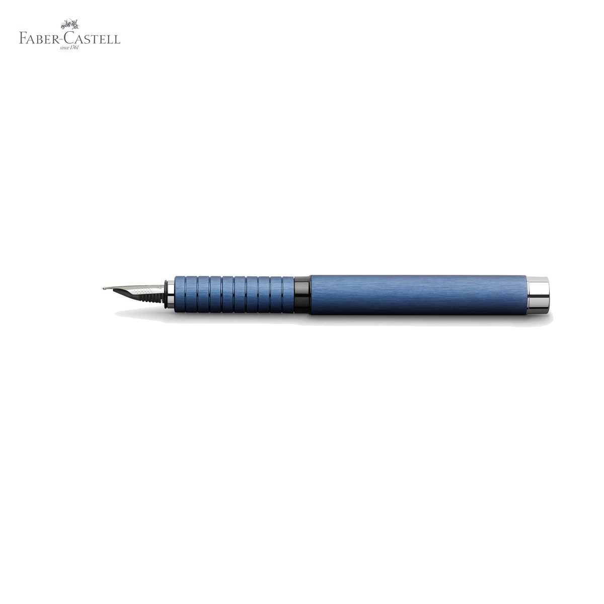 Stilou Faber-Castell Essentio Aluminium, corp albastru, penita B, design modern pentru scriere eleganta [4]