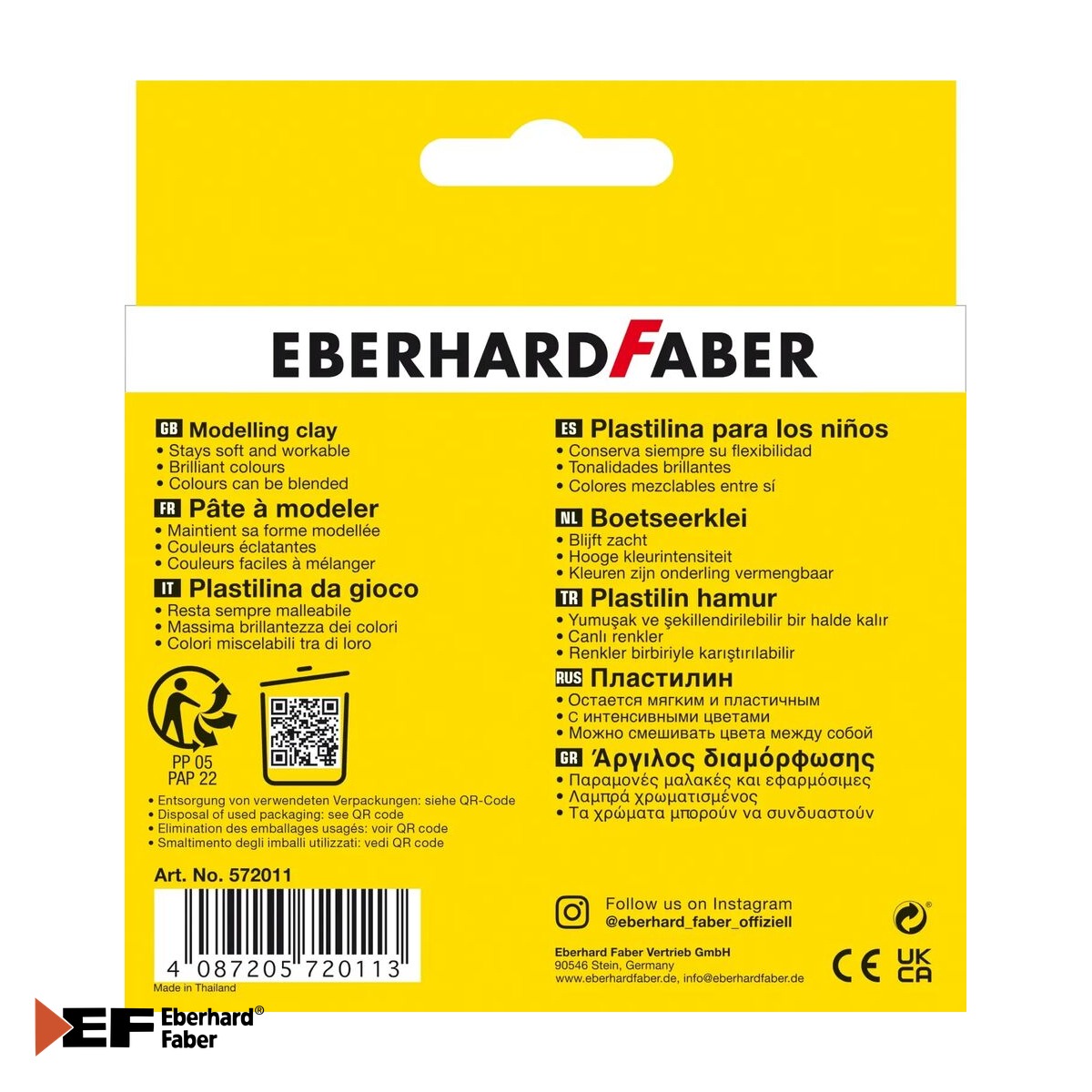 Set plastilina Eberhard Faber, 10 culori, 185g, usor de modelat, pentru copii [4]