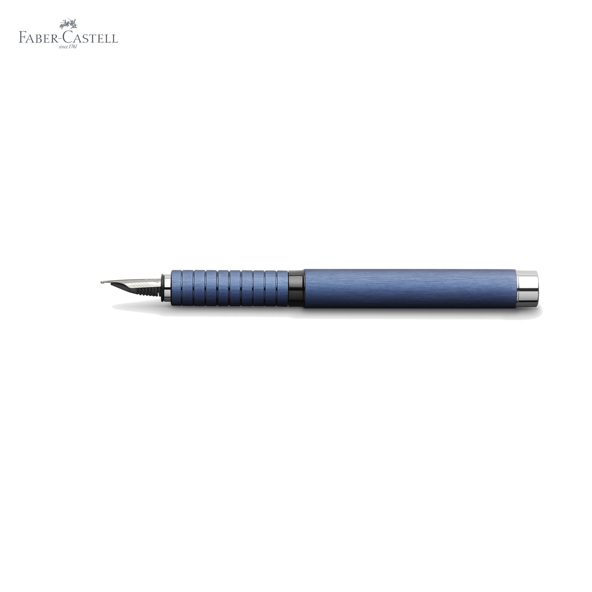 Stilou Faber-Castell Essentio Aluminium, penita otel inoxidabil M, design clasic modern, albastru [4]