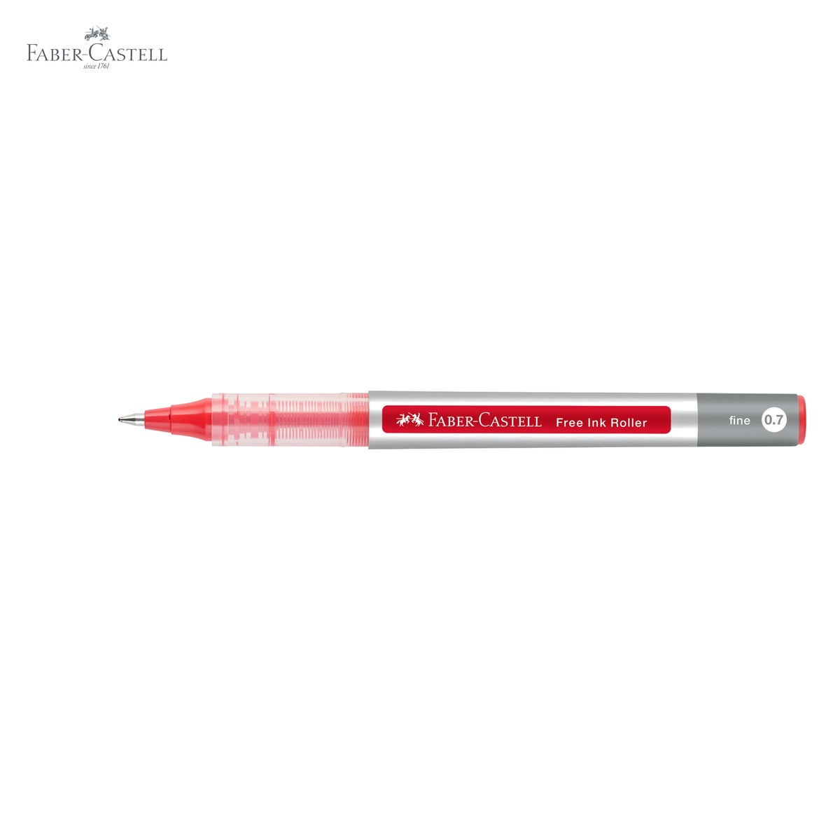 Roller Faber-Castell Free Ink, varf conic 0.7mm, cerneala rosie, scriere fina pentru birou si scoala [4]