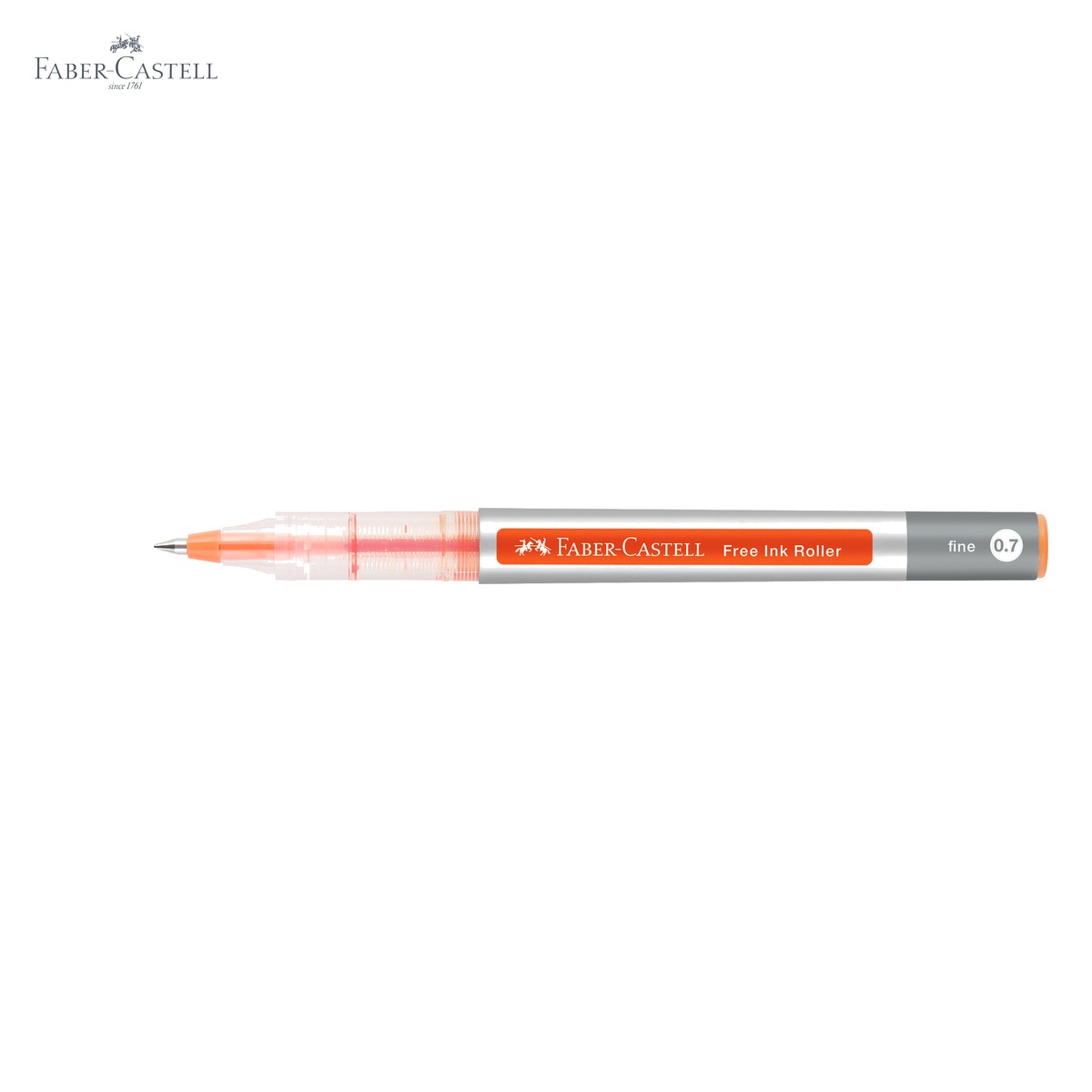 Roller Faber-Castell Free Ink, varf conic 0.7mm, cerneala portocalie, scriere fina si fluenta [4]
