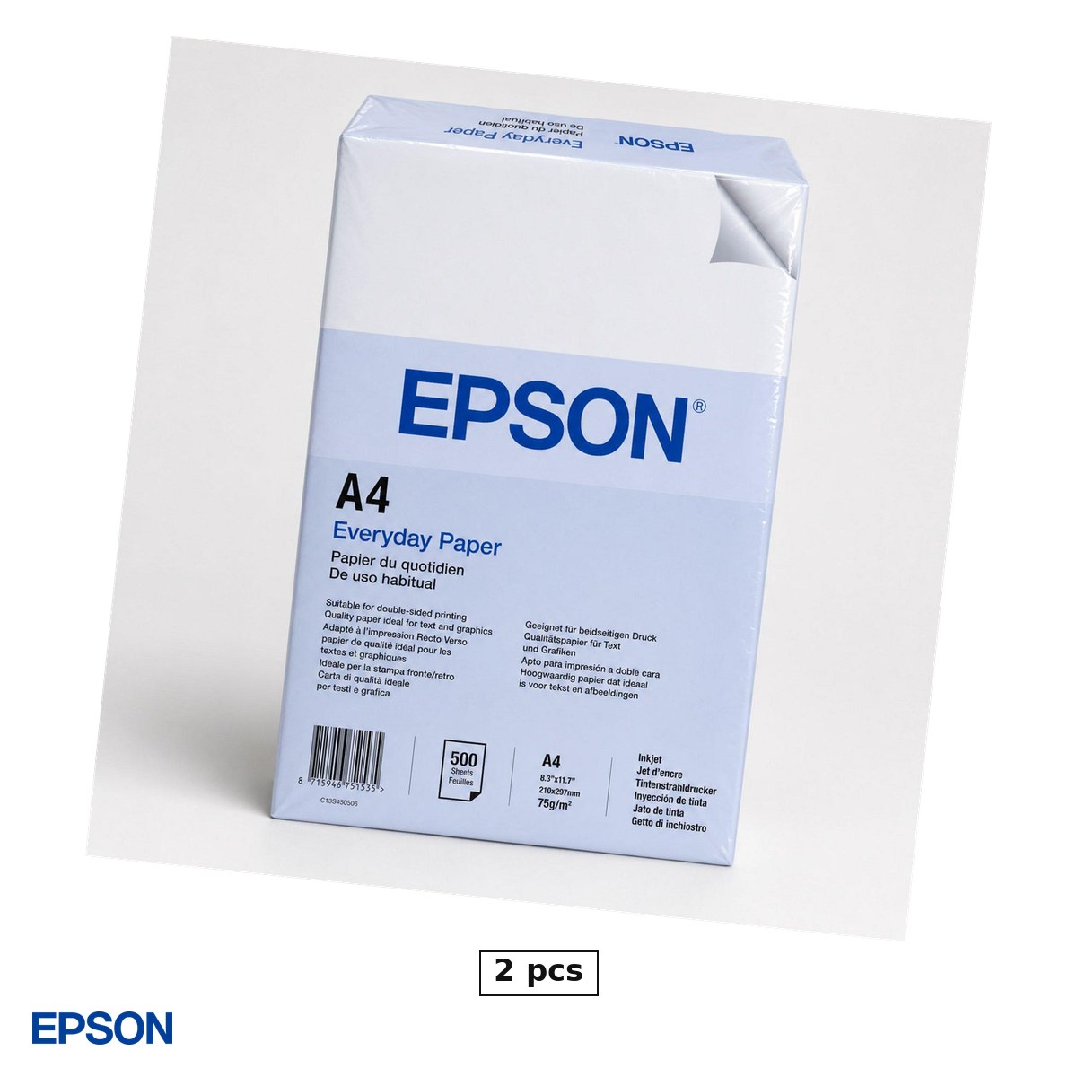 Hartie Foto - Set 2 x hartie de copiator Epson Everyday Paper, A4, 75 g/mp, 500 coli, alb stralucitor, C13S450506