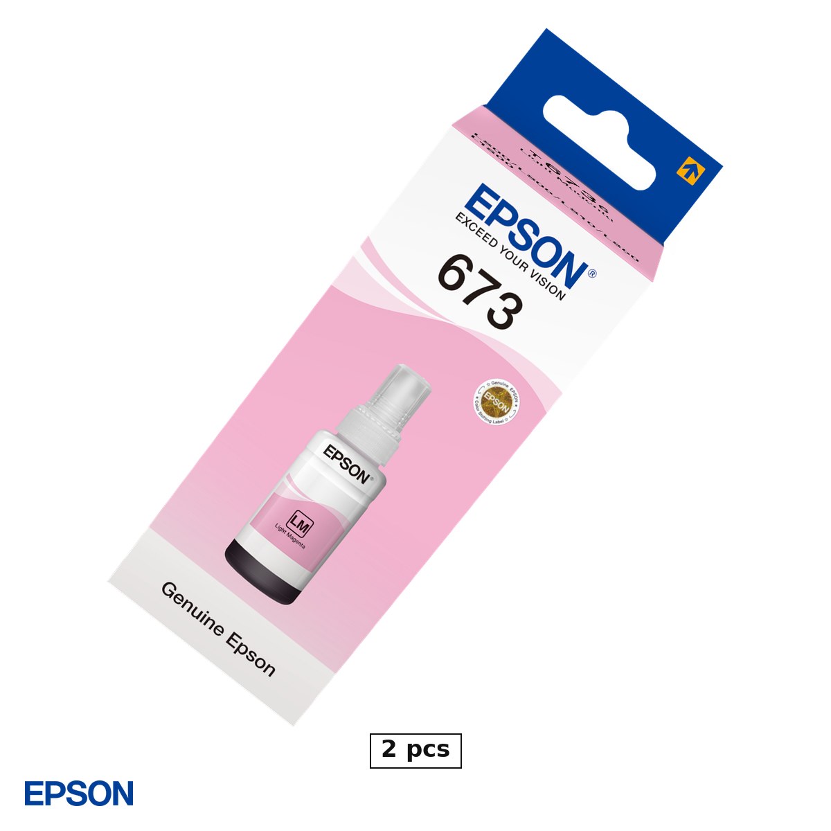 Cartuse inkjet - Set 2 x sticla de cerneala Epson T6736 EcoTank, 70 ml, cerneala dye, set foto de 6 culori, pentru L800, L805, L810, L850 si L1800, magenta deschis (Light Magenta), C13T67364A