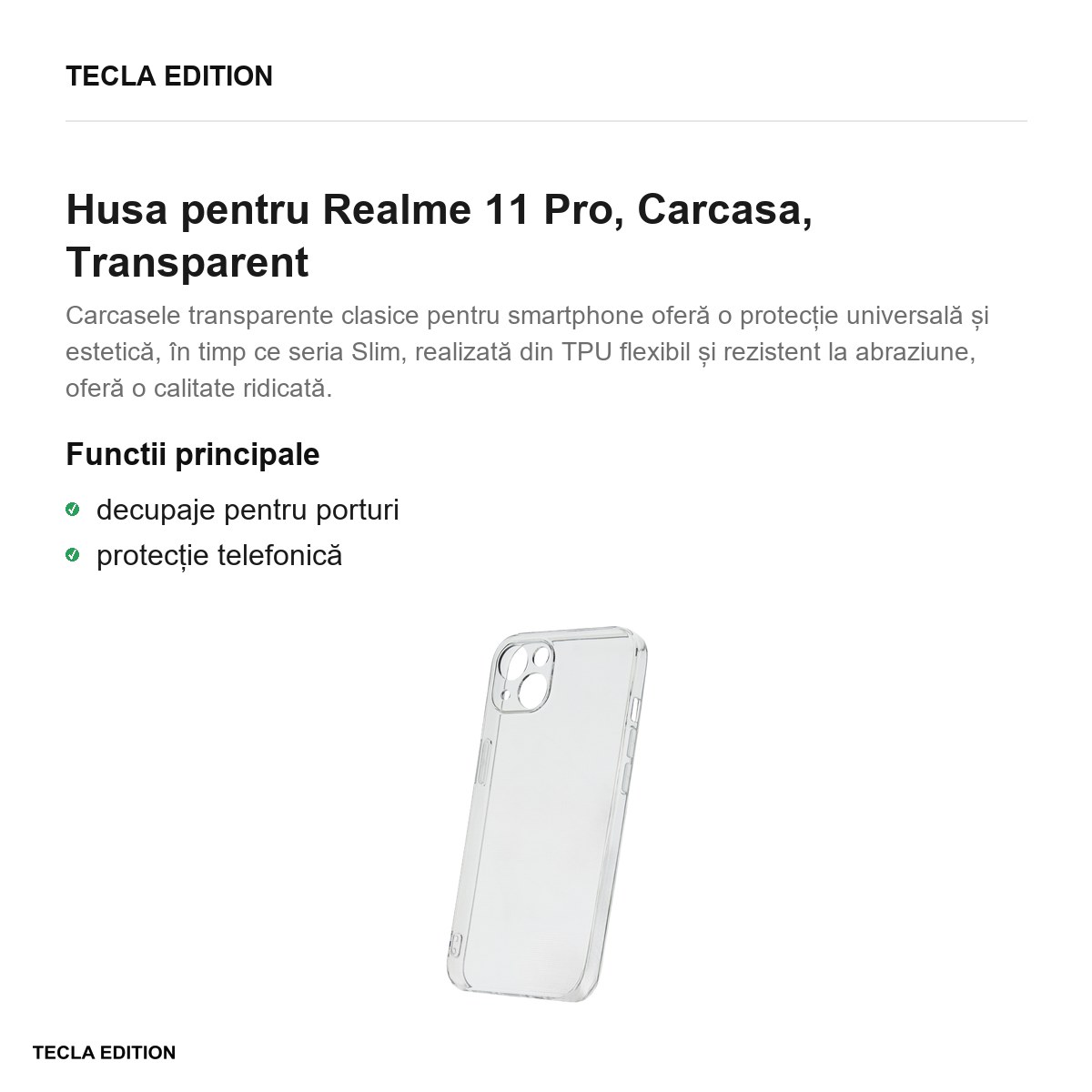 Husa Slim 2 mm pentru Realme 11 Pro, Carcasa, Transparent [1]