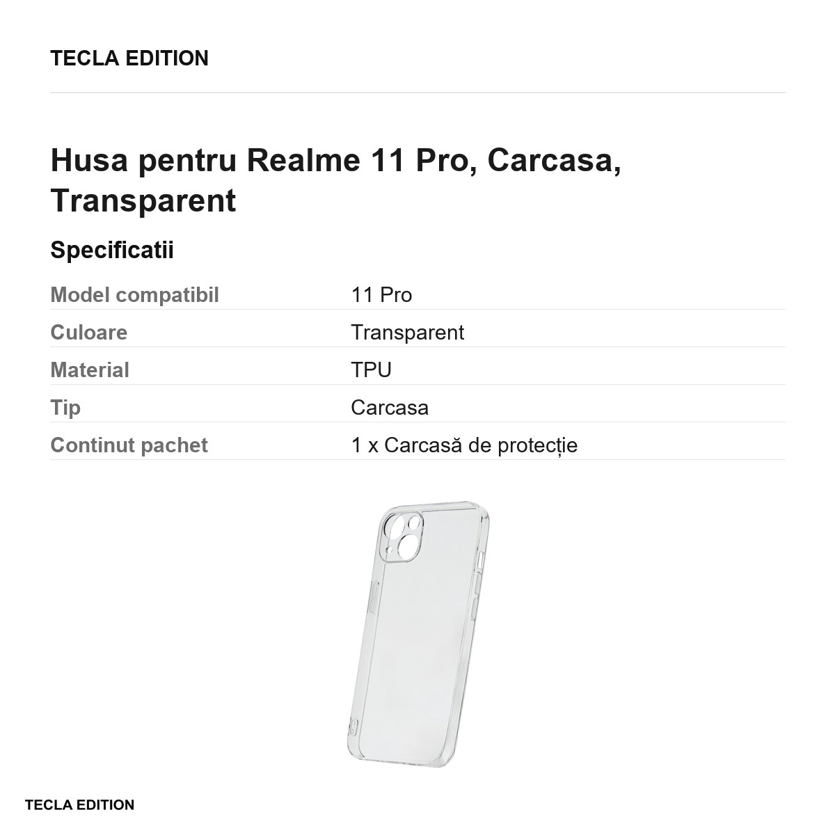 Husa Slim 2 mm pentru Realme 11 Pro, Carcasa, Transparent [2]
