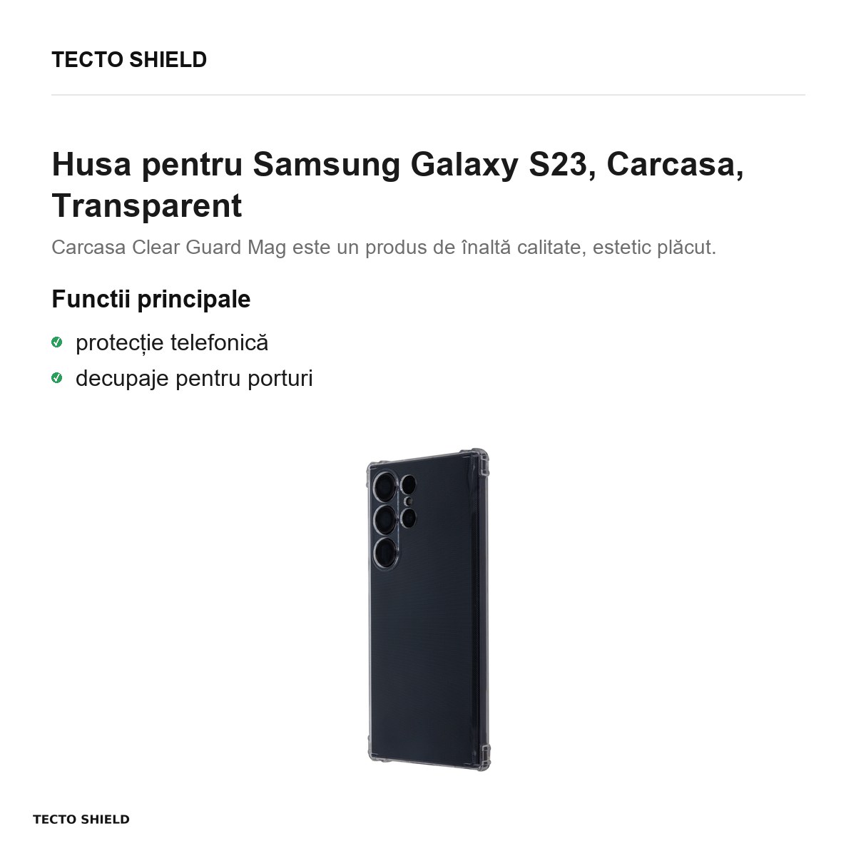 Husa Clear Guard pentru Samsung Galaxy S23, Carcasa, Transparent [1]