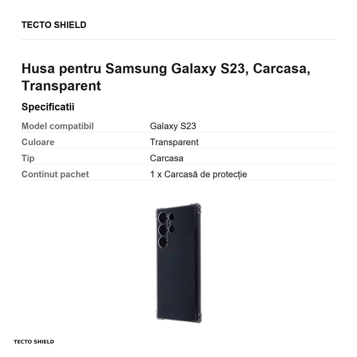 Husa Clear Guard pentru Samsung Galaxy S23, Carcasa, Transparent [2]