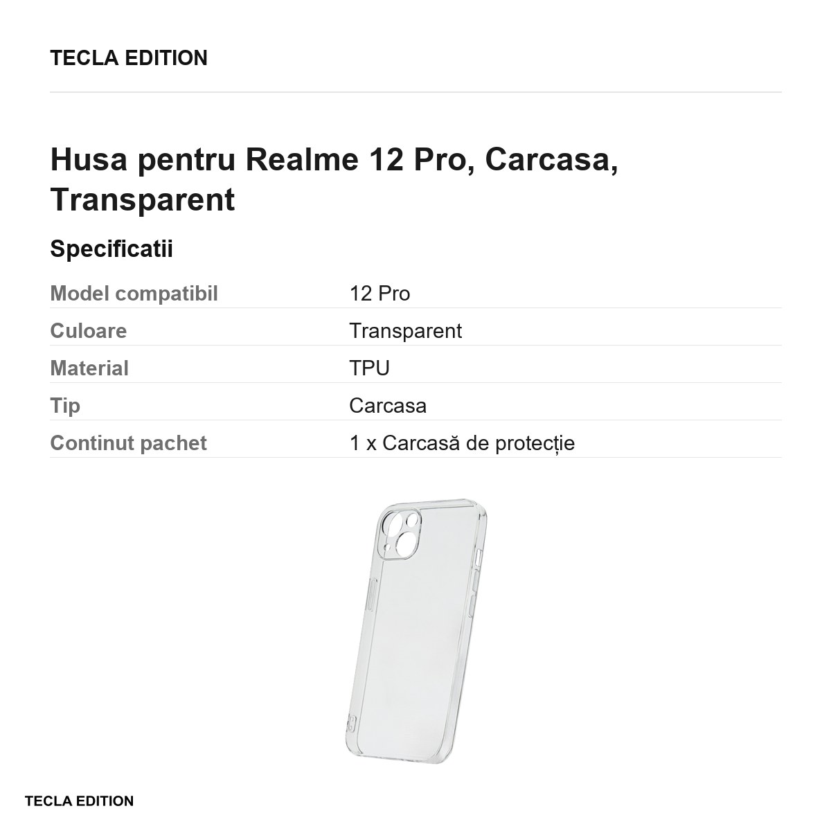 Husa Slim 2 mm pentru Realme 12 Pro, Carcasa, Transparent [2]