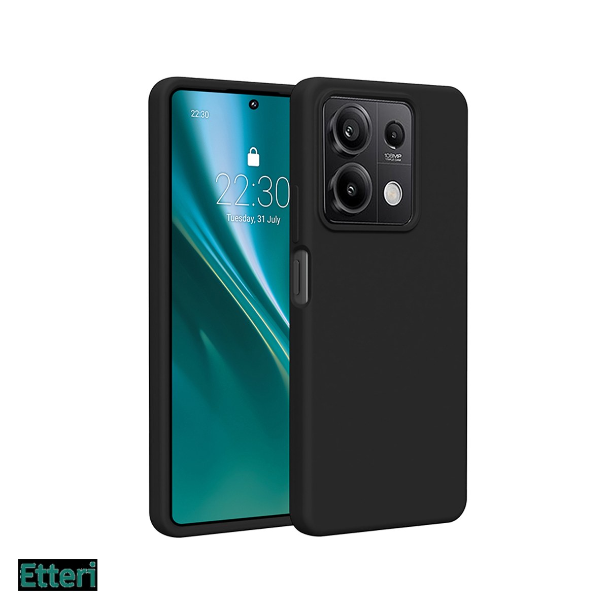 Huse si protectii smartphone - Husa Etteri Silicone pentru Xiaomi Redmi Note 13 5G, Carcasa, Negru