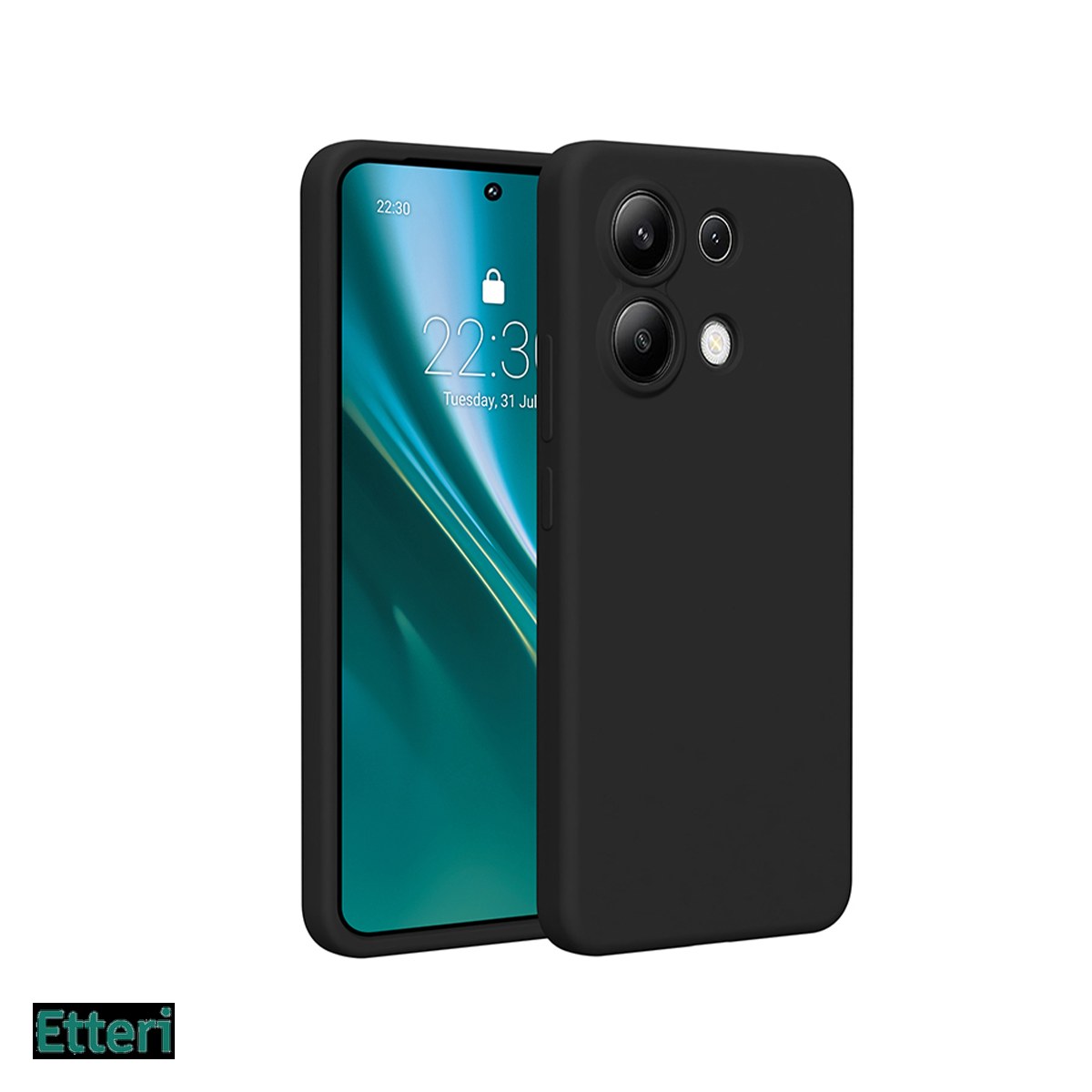 Huse si protectii smartphone - Husa Etteri Silicone pentru Xiaomi Redmi Note 13 4G, Carcasa, Negru