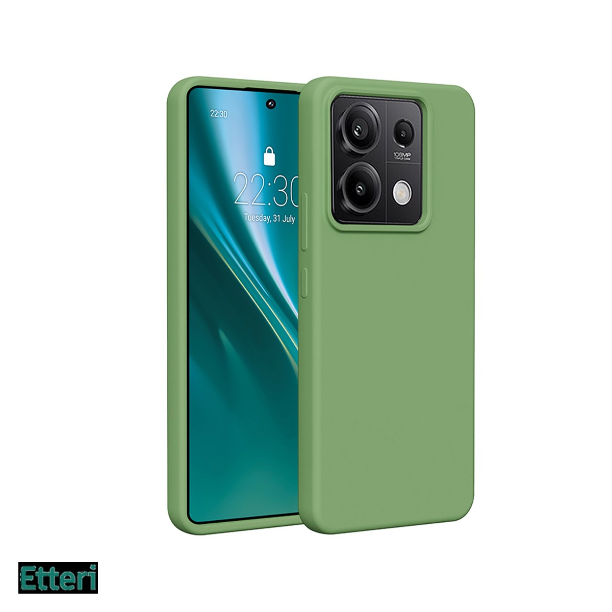 Huse si protectii smartphone - Husa Etteri Silicone pentru Xiaomi Redmi Note 13 Pro 5G, Carcasa, Verde