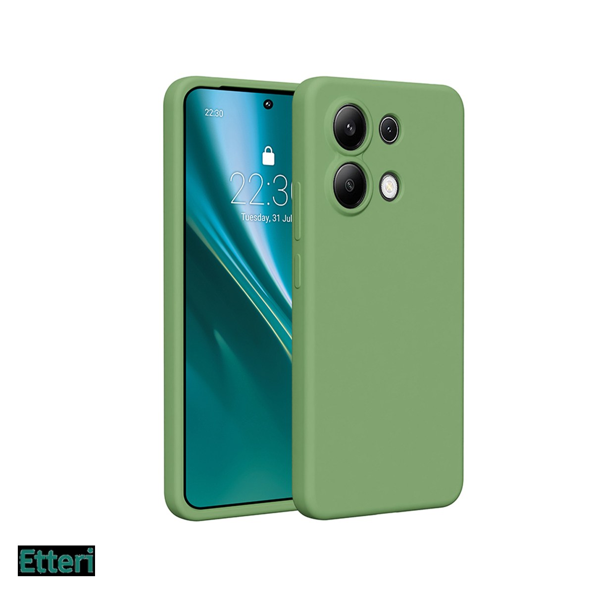 Huse si protectii smartphone - Husa Etteri Silicone pentru Xiaomi Redmi Note 13 4G, Carcasa, Verde