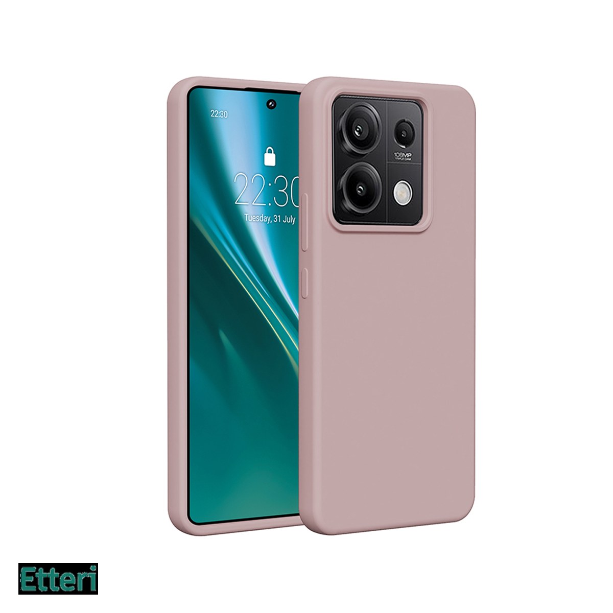 Huse si protectii smartphone - Husa Etteri Silicone pentru Xiaomi Redmi Note 13 Pro 5G, Carcasa, Roz