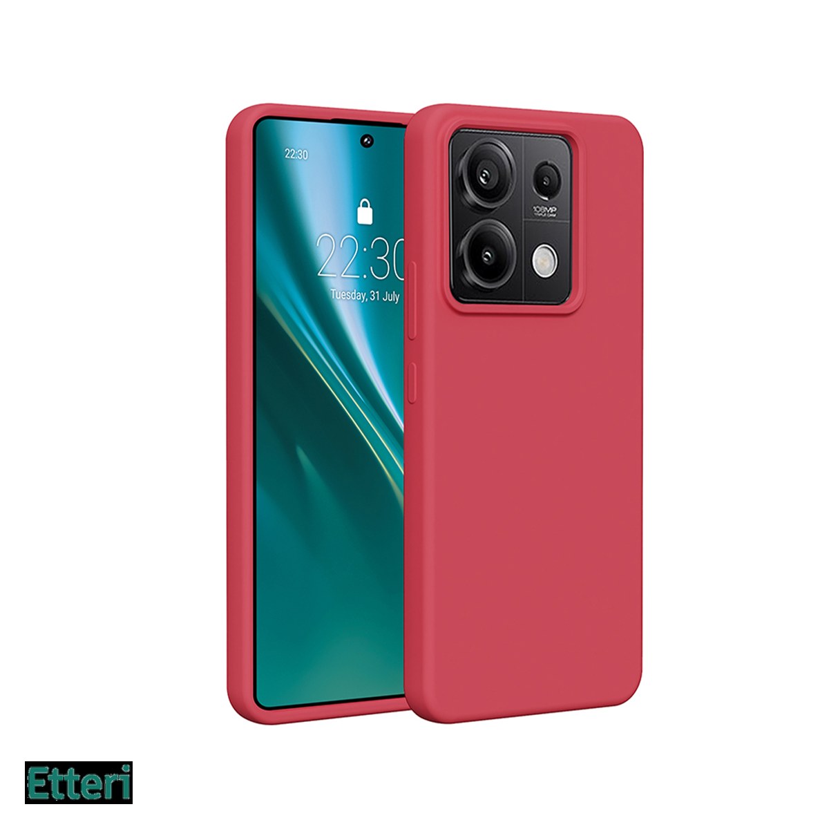 Huse si protectii smartphone - Husa Etteri Silicone raspberry pentru Xiaomi Redmi Note 13 Pro 5G, Carcasa, Rosu