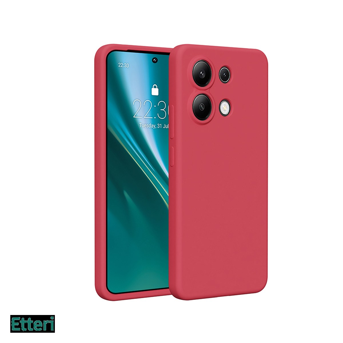 Huse si protectii smartphone - Husa Etteri Silicone raspberry pentru Xiaomi Redmi Note 13 4G, Carcasa, Rosu