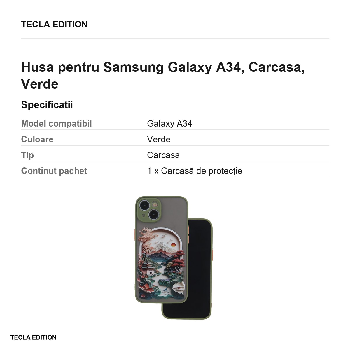 Husa Ultra Trendy Travel pentru Samsung Galaxy A34, Carcasa, Verde [2]