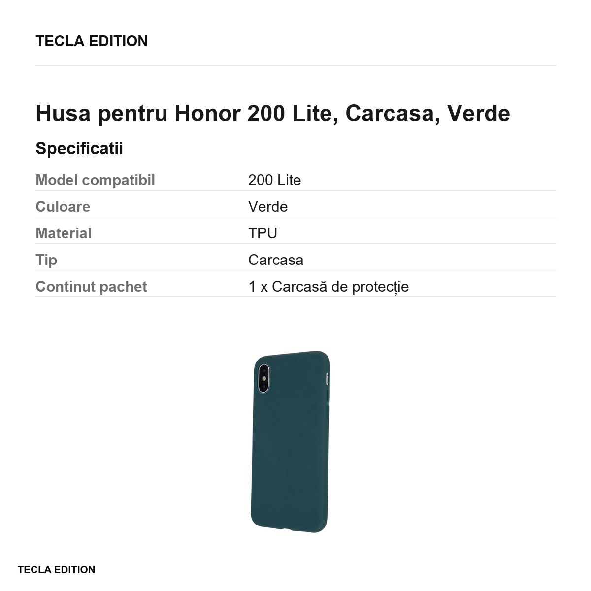 Husa Matt TPU forest pentru Honor 200 Lite, Carcasa, Verde [2]