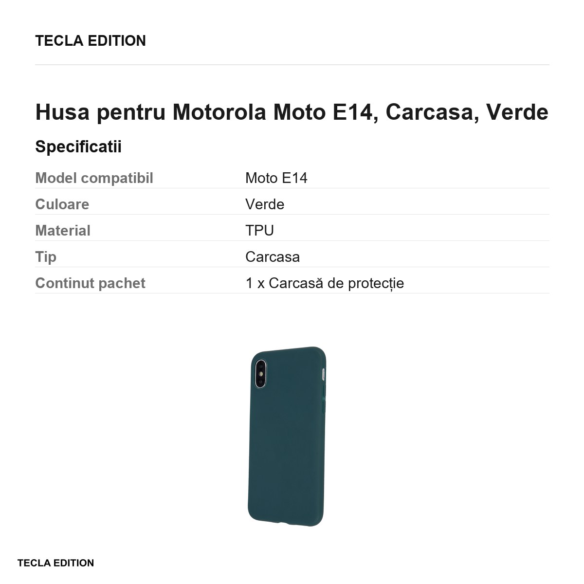 Husa Matt TPU forest pentru Motorola Moto E14, Carcasa, Verde [2]